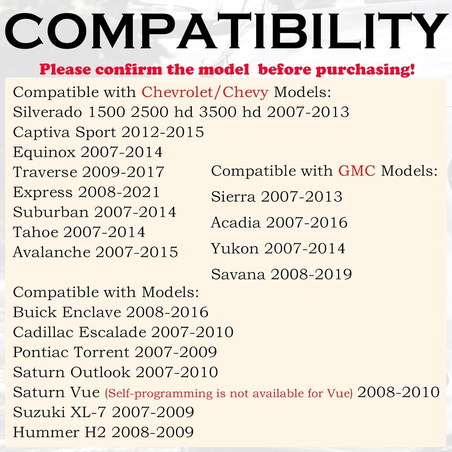 Control Remoto Entrada Sin Llave SUPALAND para Chevy 2007-2019