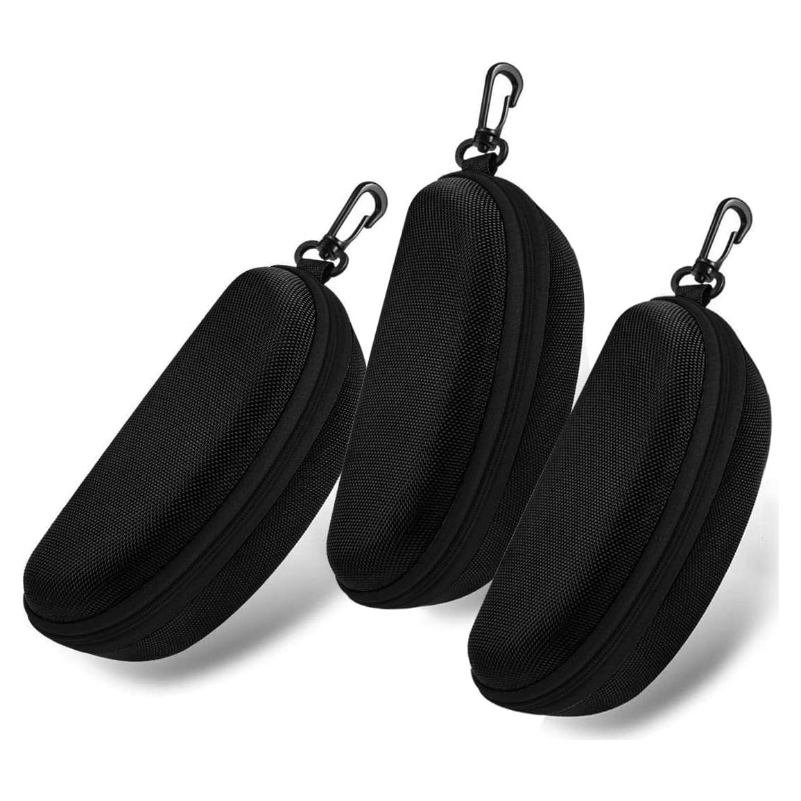 Estuche rígido para gafas de sol 3 piezas Negro EVA
