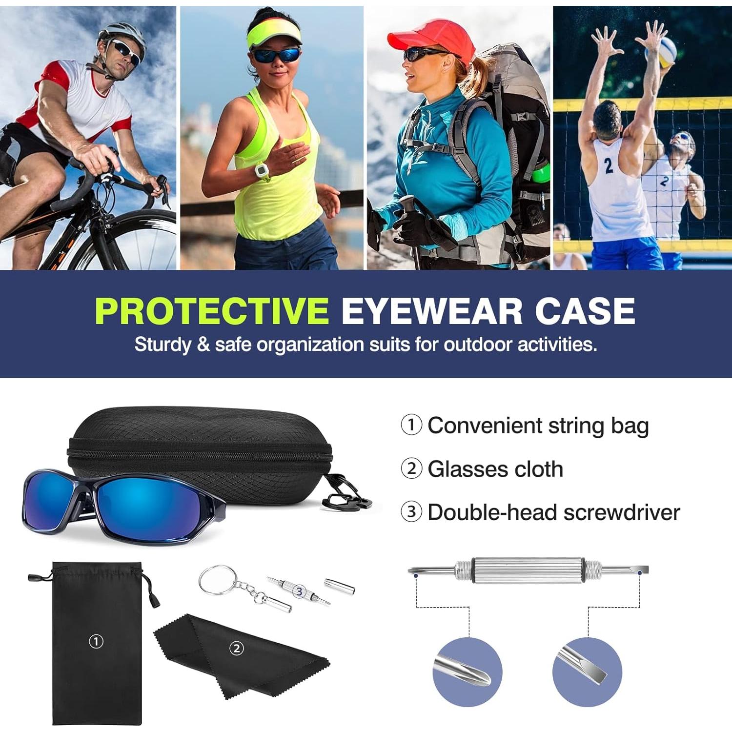 Funda de Gafas Semi Dura MoKo con Gancho y Destornillador