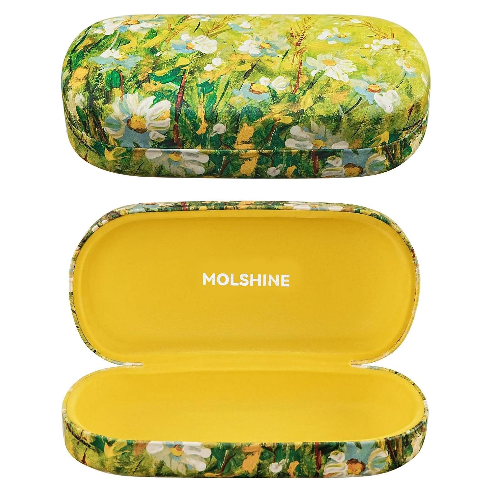 Molshine Funda Dura para Gafas de Sol Grande Amarilla