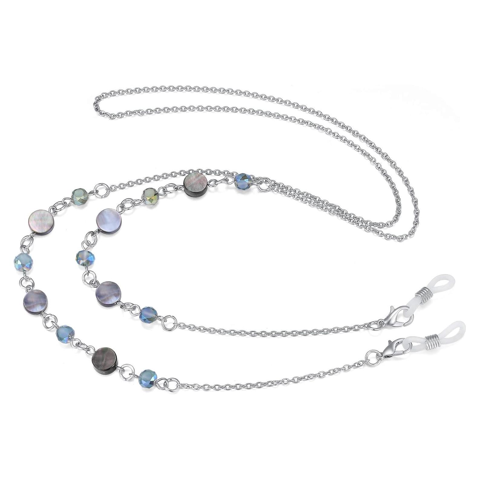 Cadena de Gafas Crimmy Soporte Cuello Mujeres Azul Plata