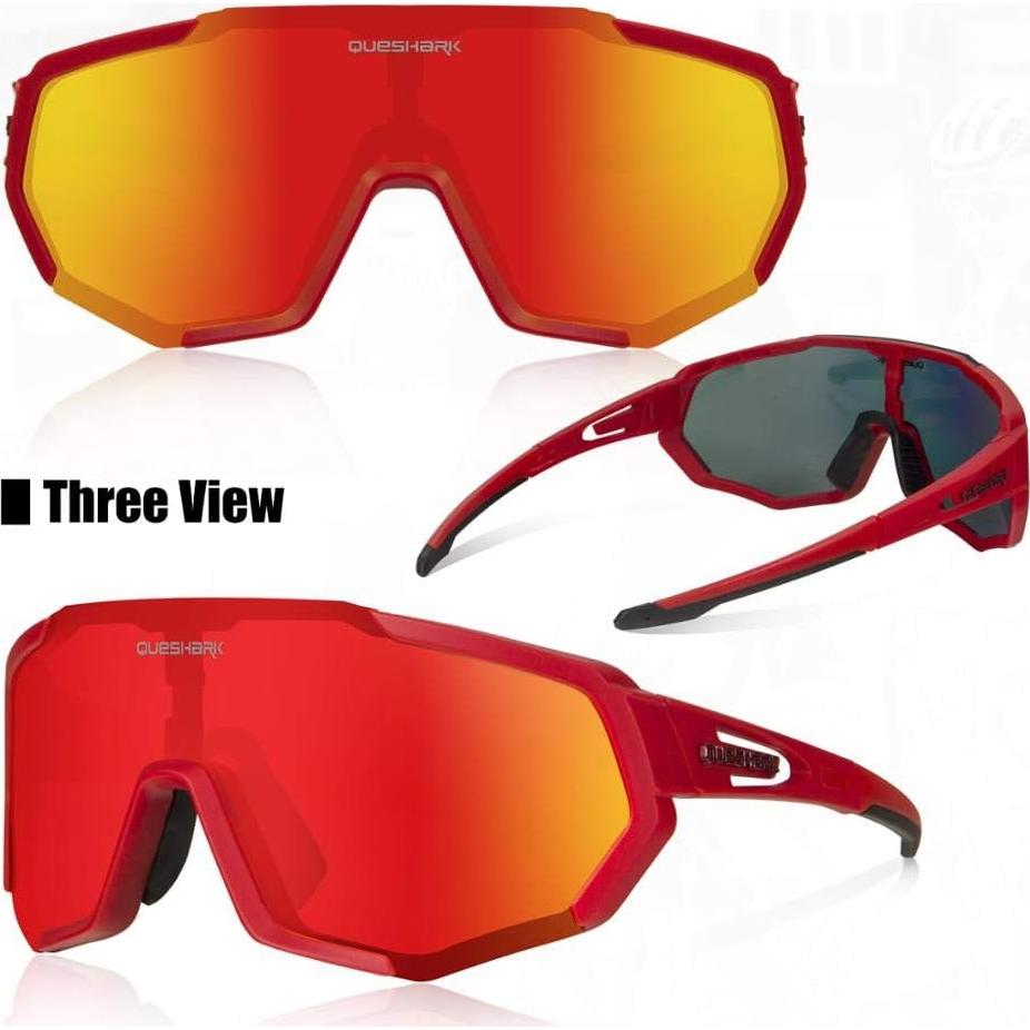 Gafas de Ciclismo Queshark con 3 Lentes Polarizadas
