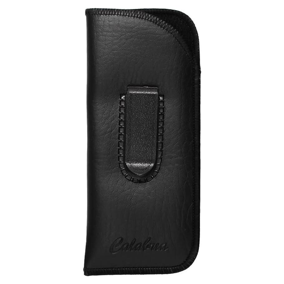Funda Slim Calabria de Cuero PU Negro con Clip para Gafas