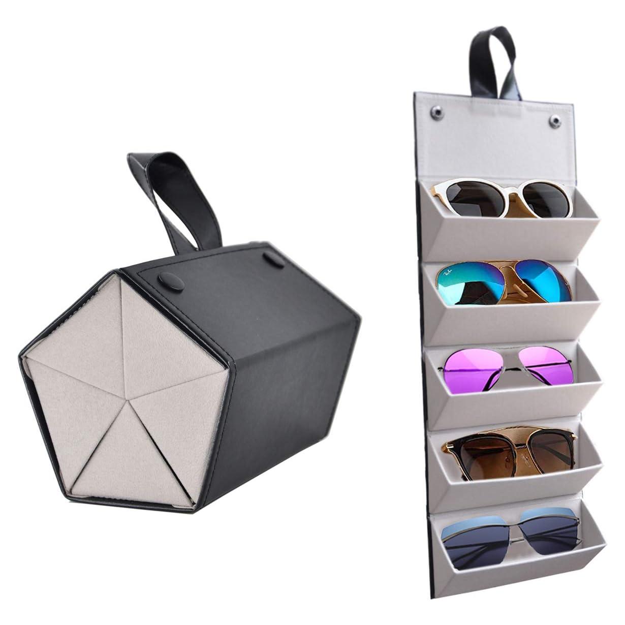 Organizador de Gafas Kenpal Plegable 5 Compartimentos Negro
