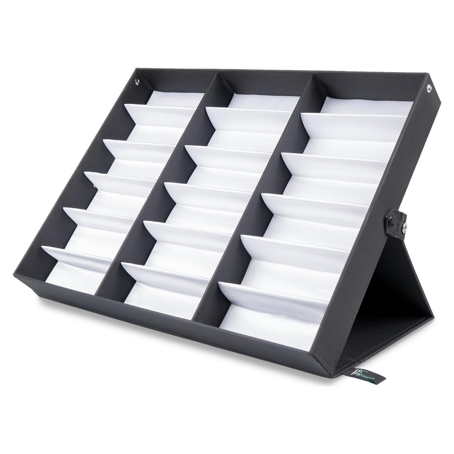 ProSource Caja para Gafas de Sol 18 Compartimentos Negra