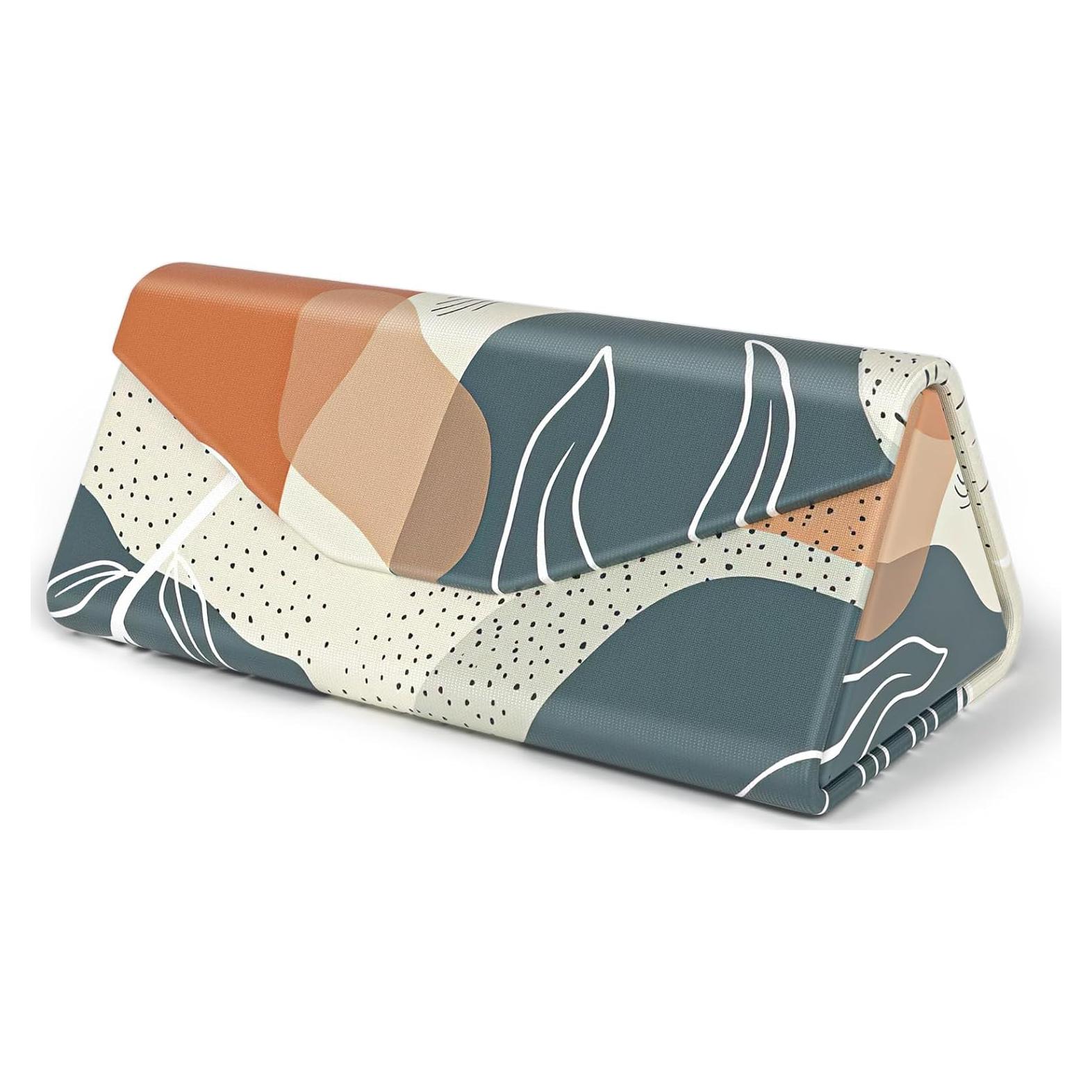 Estuche Plegable para Gafas PU Magnético Unisex - Hoja Boho