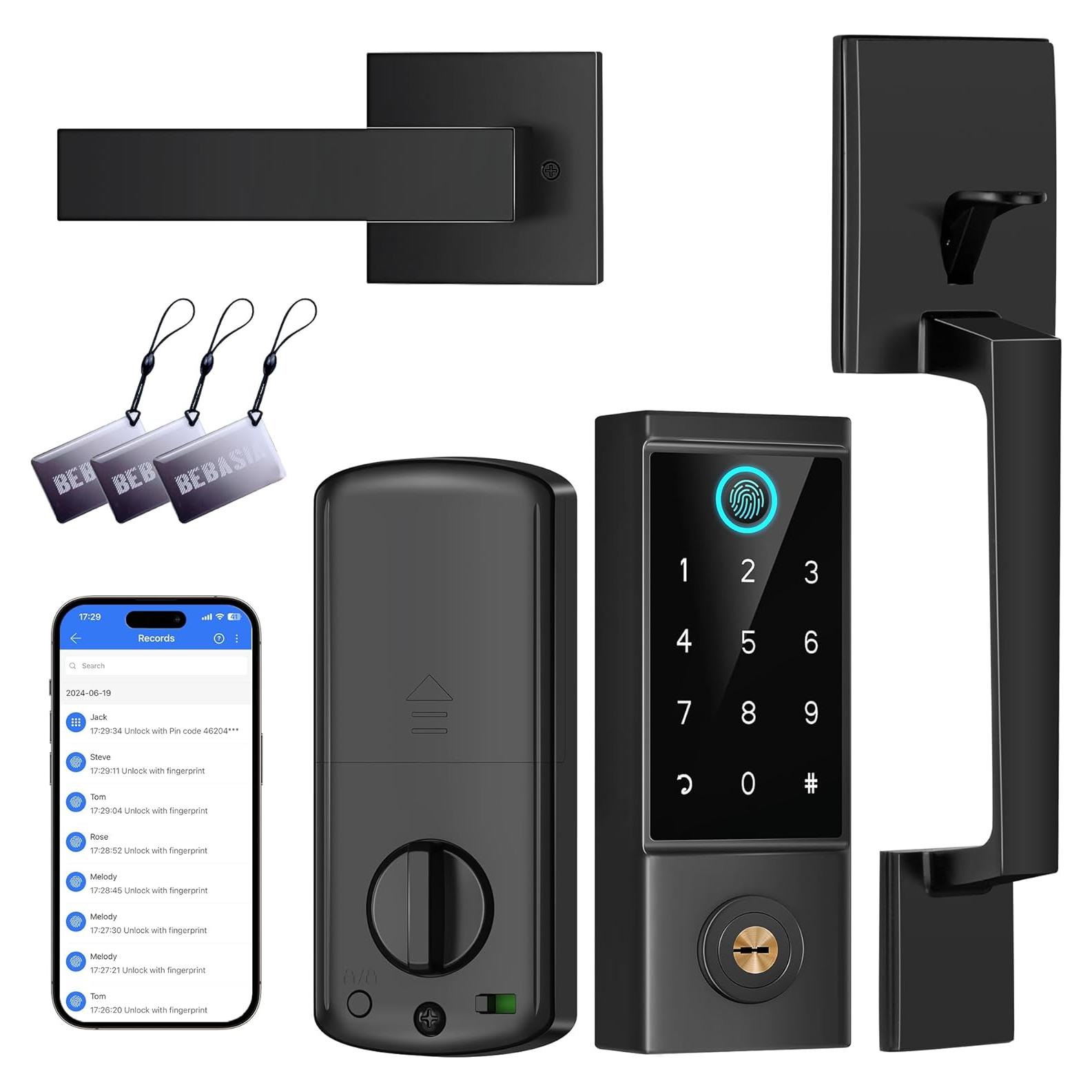 Cerradura Inteligente BEBASIA BA3H-BK con Huella Dactilar y App