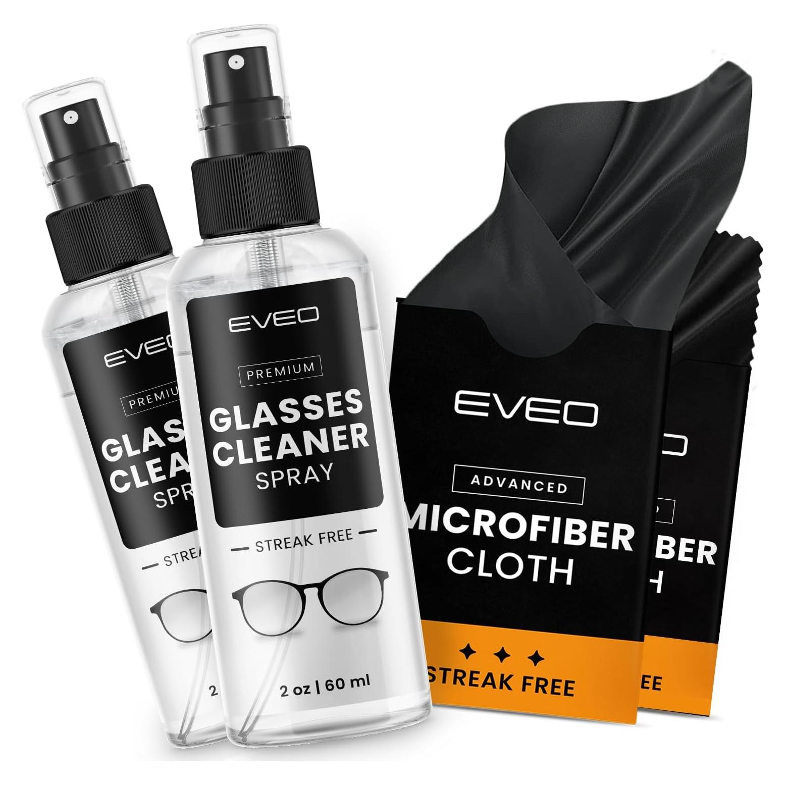 Limpiador de Gafas Spray EVEO - Kit 4oz con Paño Microfibra