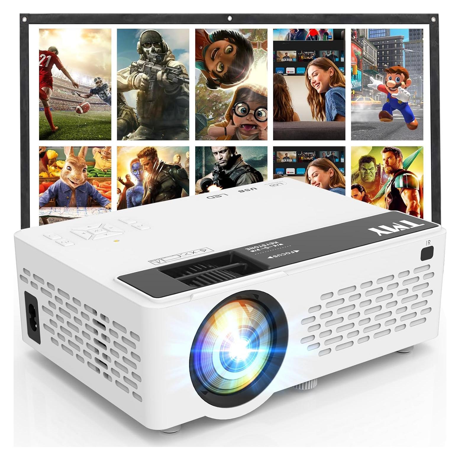 Proyector Mini TMY V08 1080P Bluetooth Pantalla Incluida