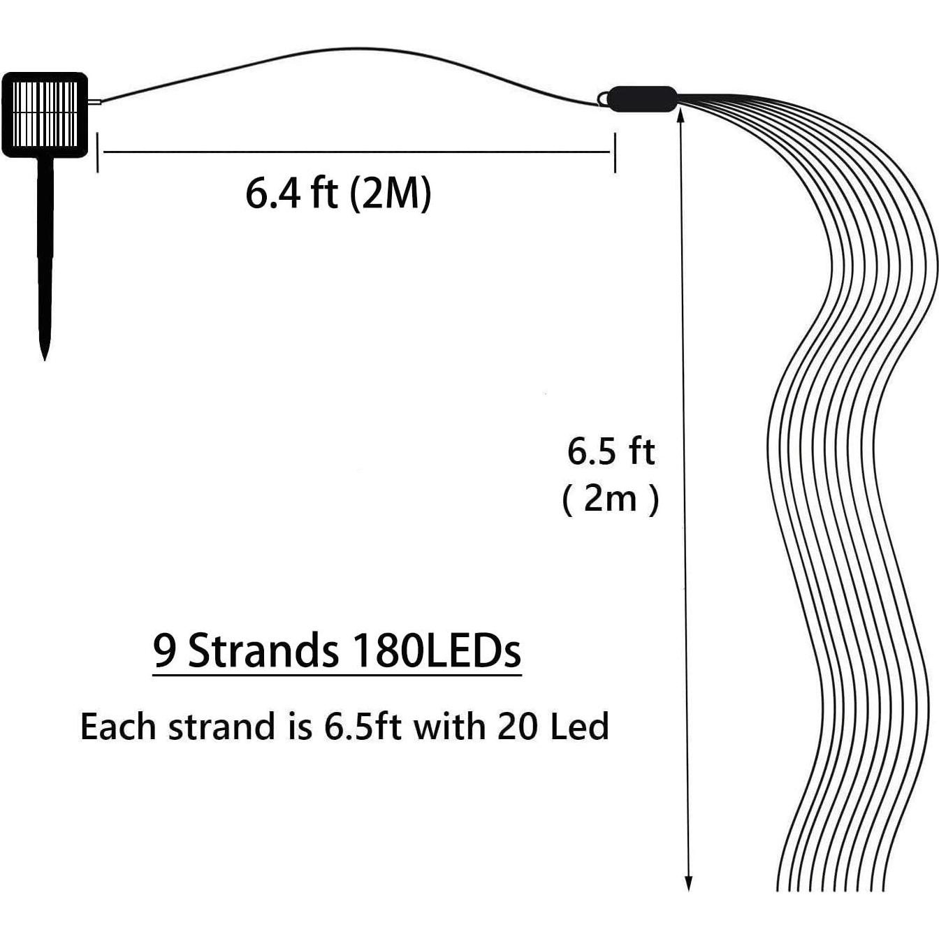 Luces de Hadas Solares Soltuus 180 LEDs Impermeables Jardín