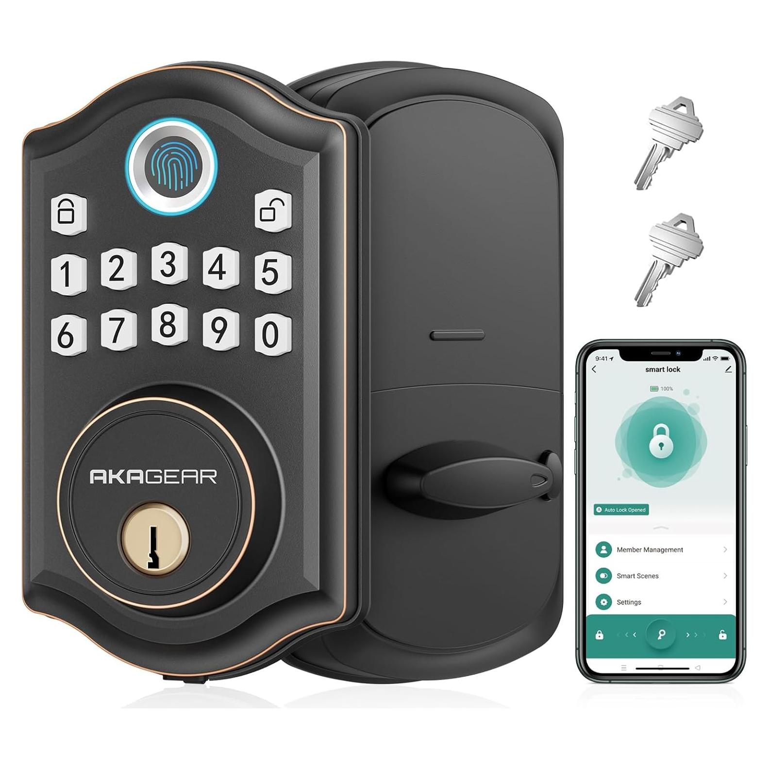 Cerradura Biométrica AkaGear DS10 Pro - Bronce Cepillado