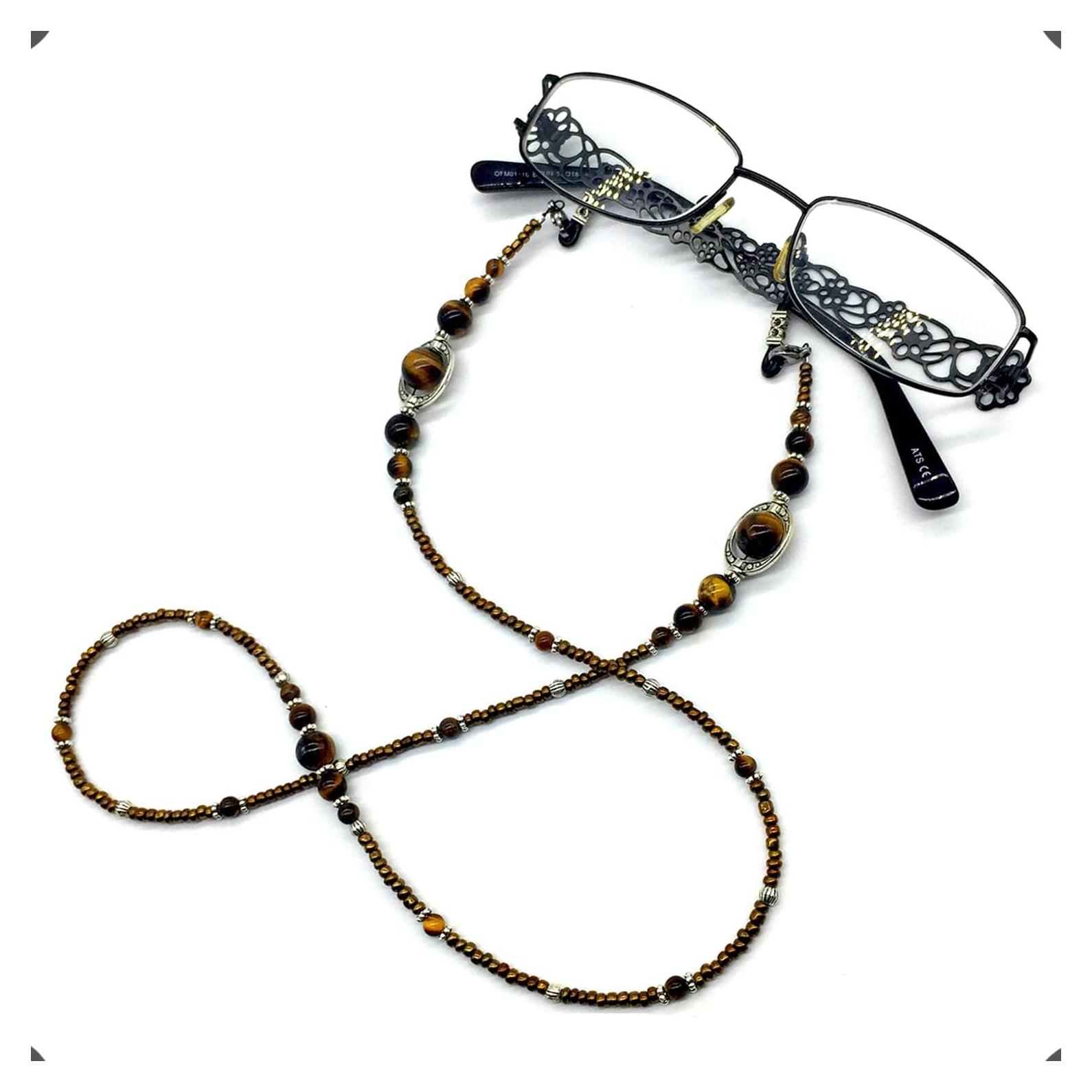 Cadena para Gafas ALBATROSART Cuentas de Piedra Natural