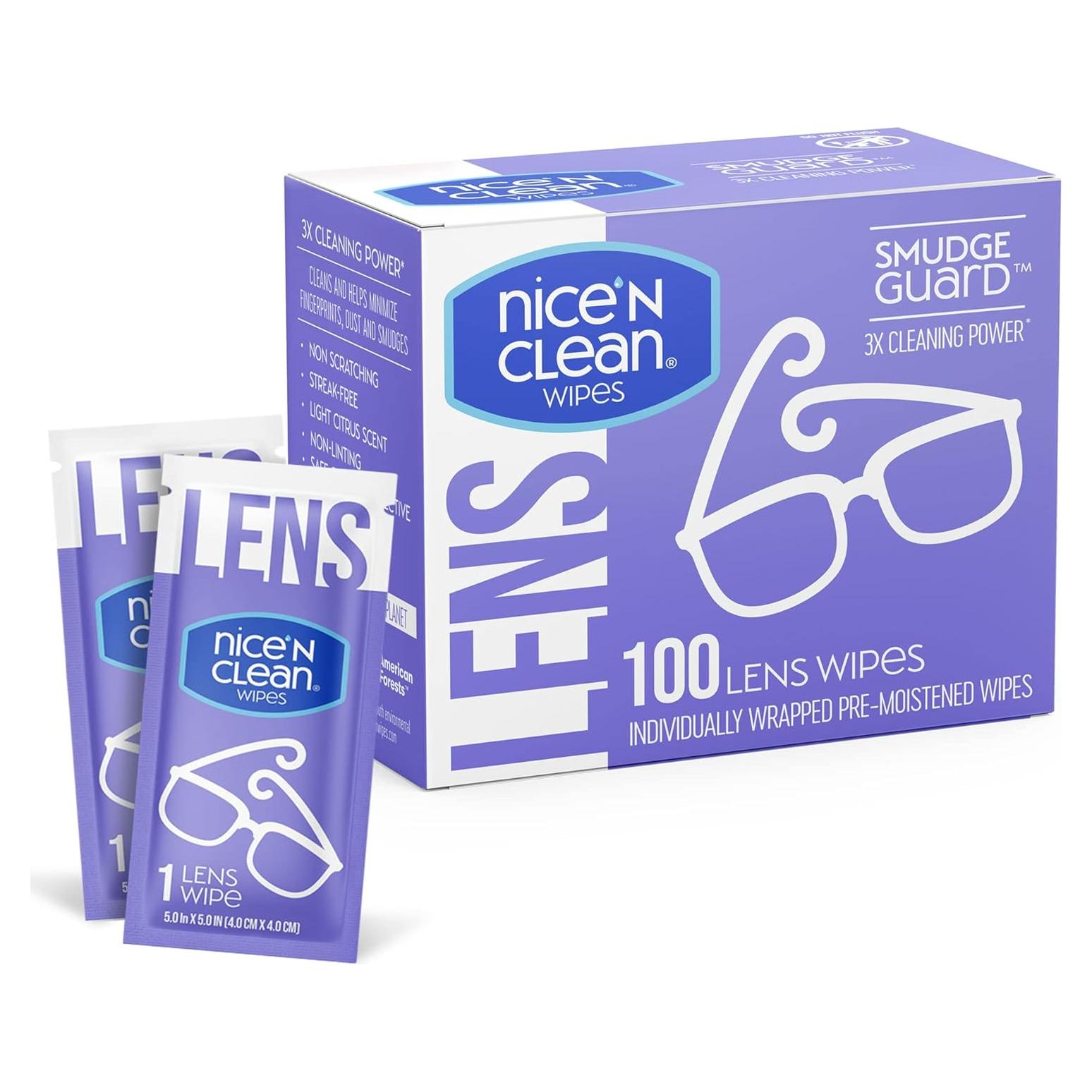 Toallitas de limpieza Nice 'N Clean 100 unidades para lentes