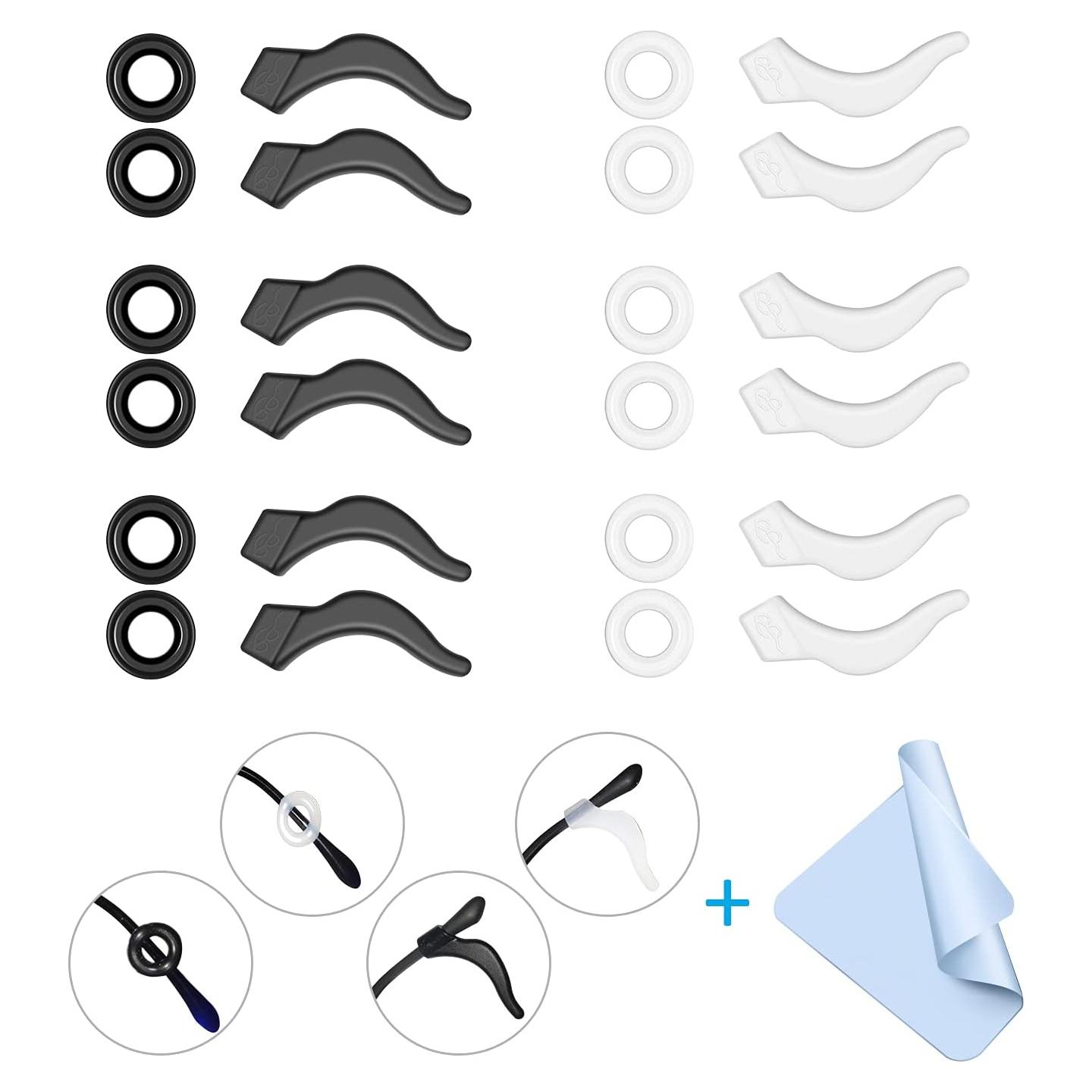 12 Pares Sujetadores de Gafas Mcyye Antideslizantes