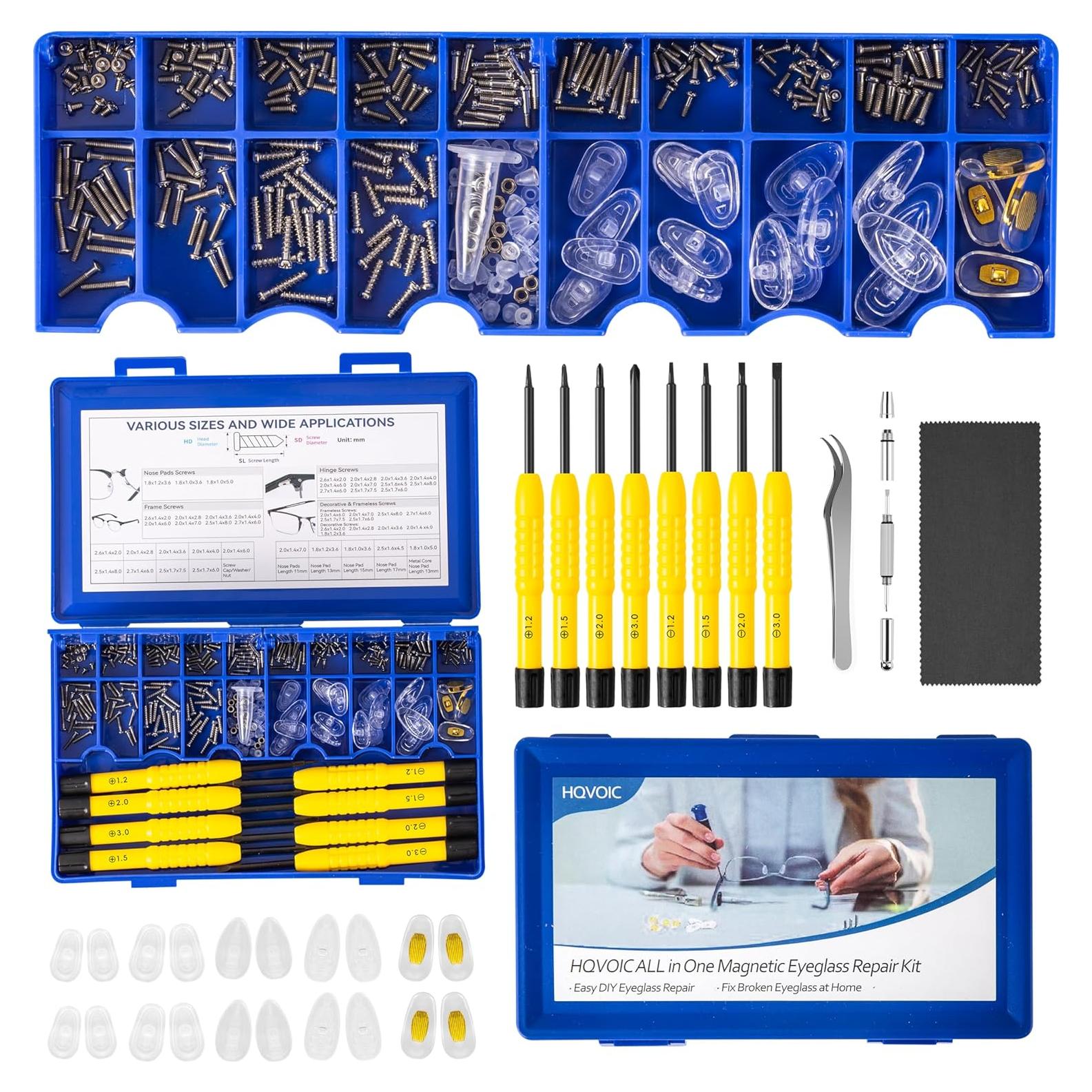 Kit de Reparación de Gafas HQVOIC con Destornilladores y Tornillos