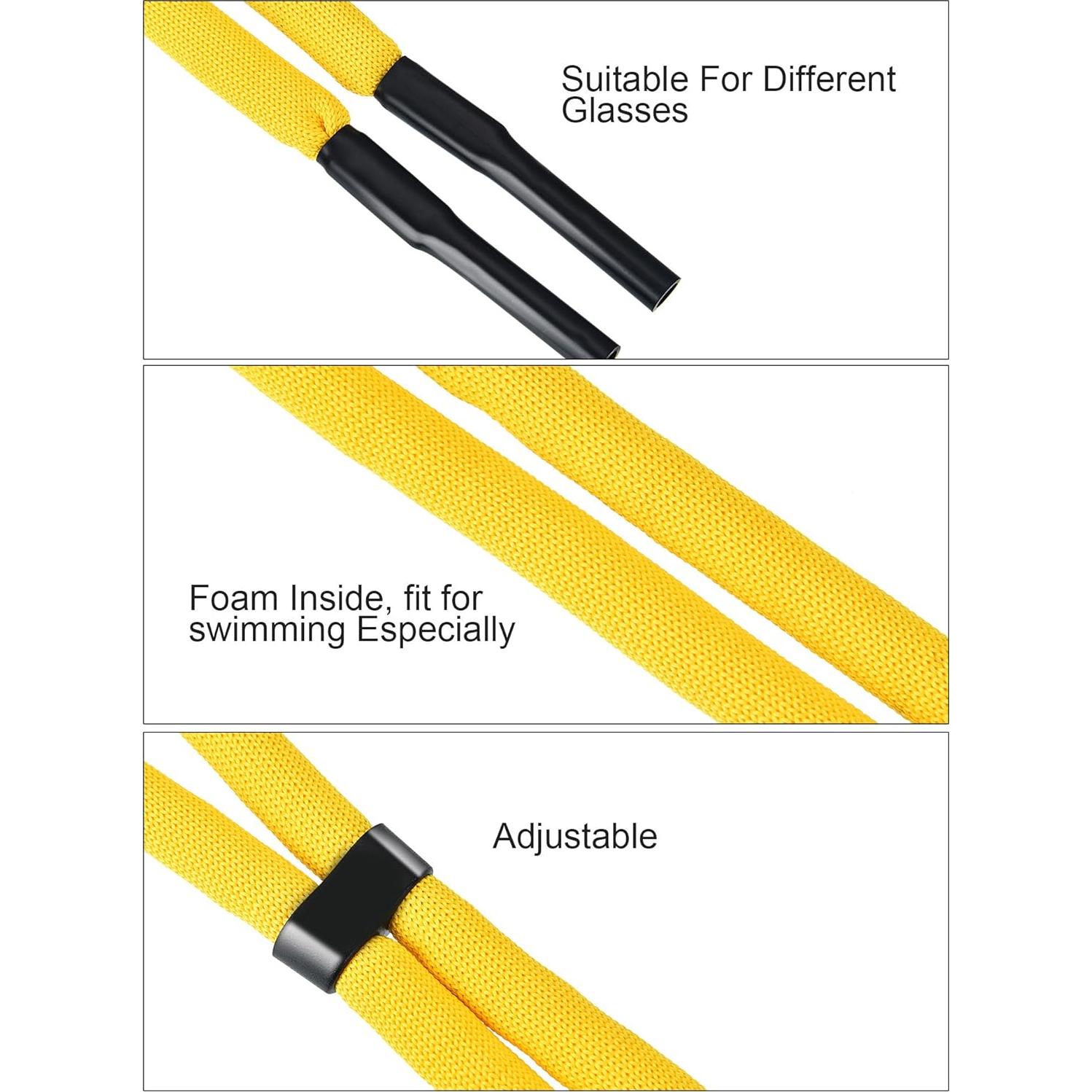 Paquete de 8 correas flotantes para gafas + 2 paños de limpieza