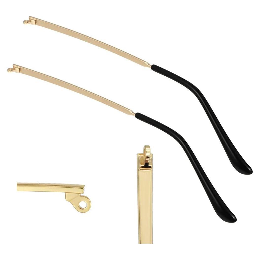 Patas de Gafas Jammy Reemplazo Metal Dorado Universal