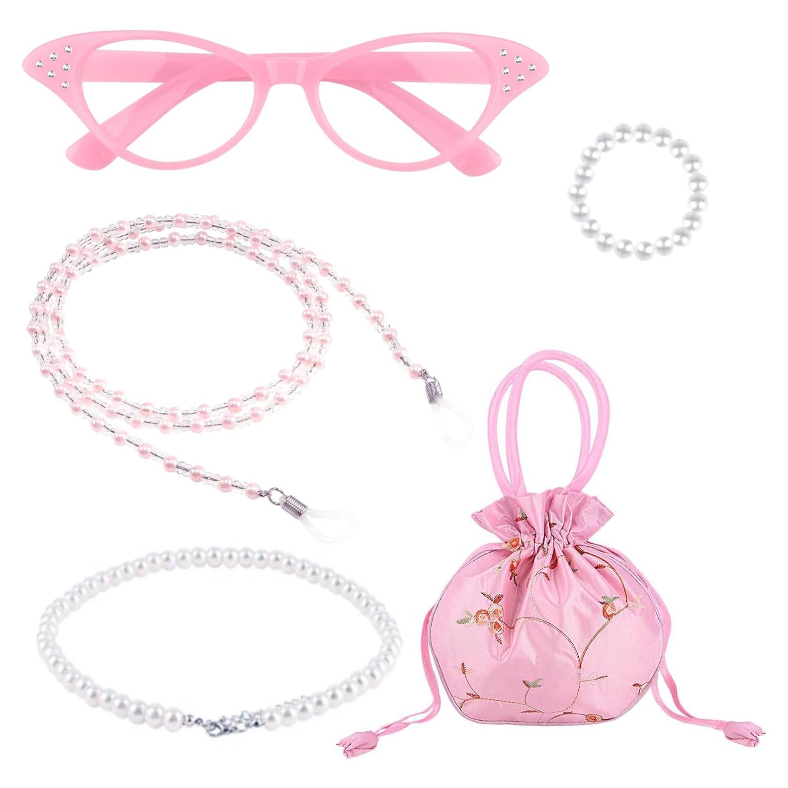 Disfraz de Anciana 5 Piezas con Gafas y Accesorios