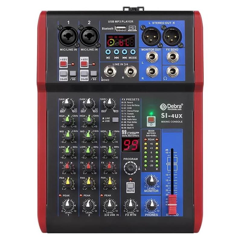 Mezclador de Grabación D Debra SI-4UX con 99 Efectos DSP