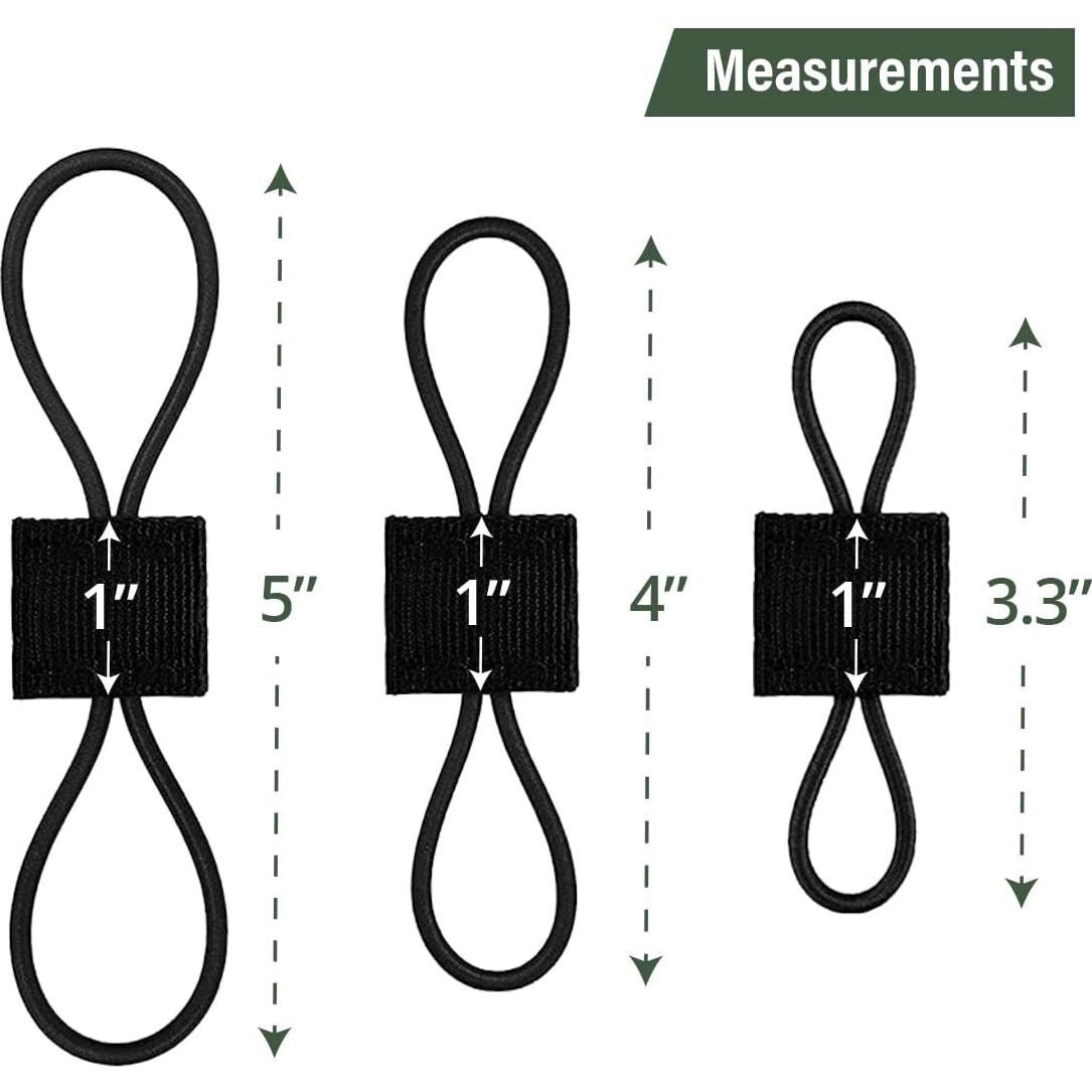 Cinta de Sujeción Molle GearHill 12 Piezas Nylon Negro