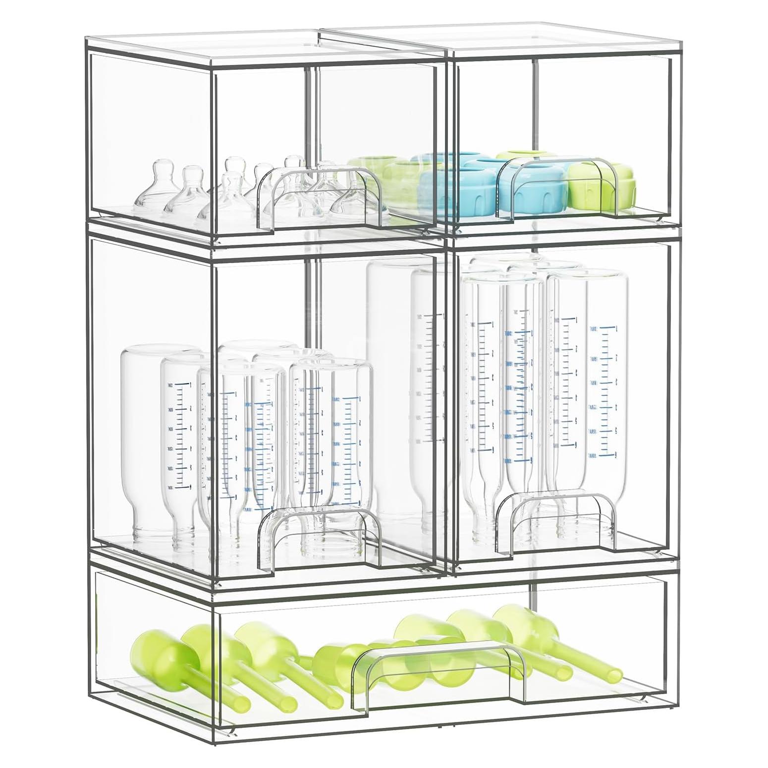 Organizador de Botellas SpaceAid Acrílico Transparente 5 Piezas