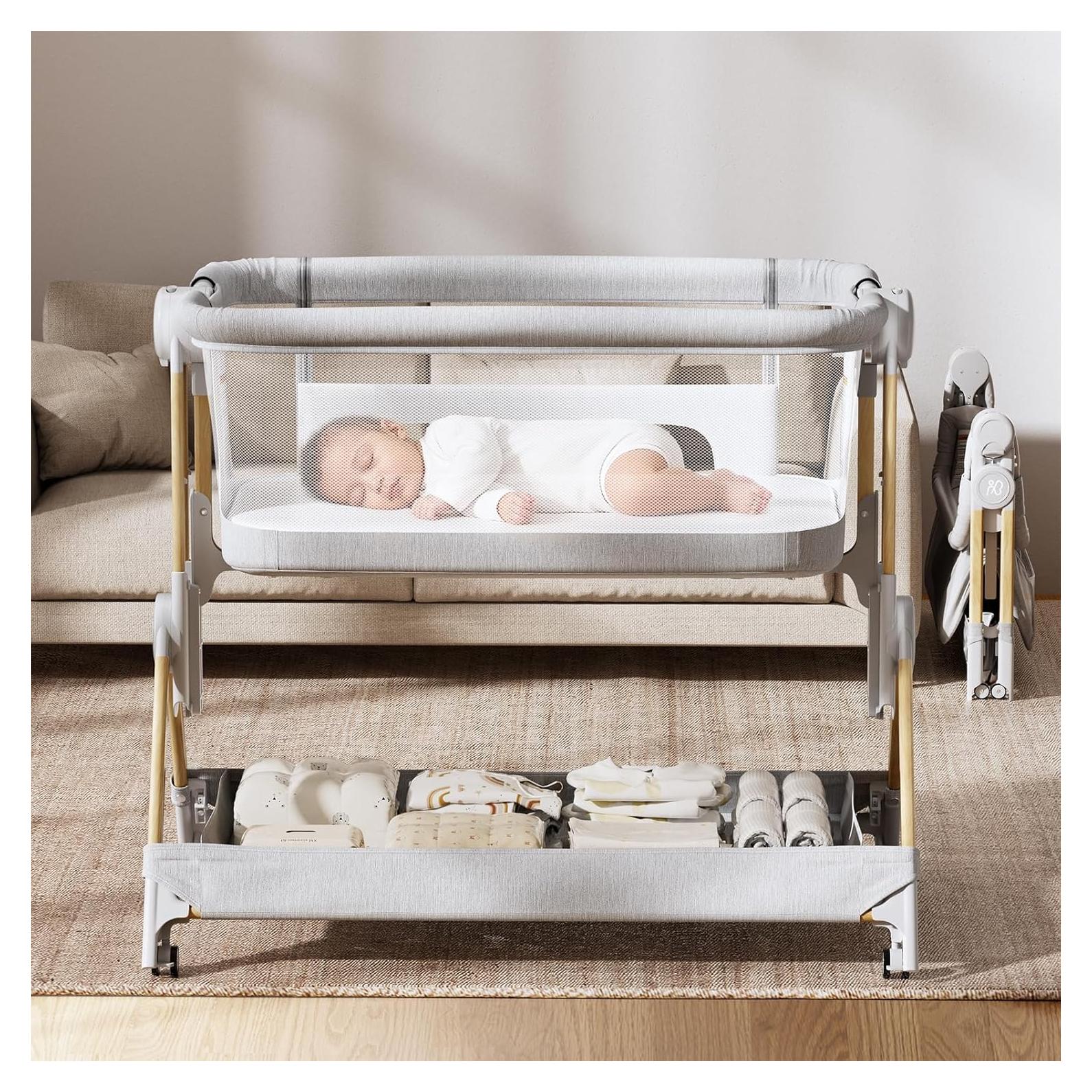 Cuna Plegable 3 en 1 ANGELBLISS con Altura Ajustable y Malla