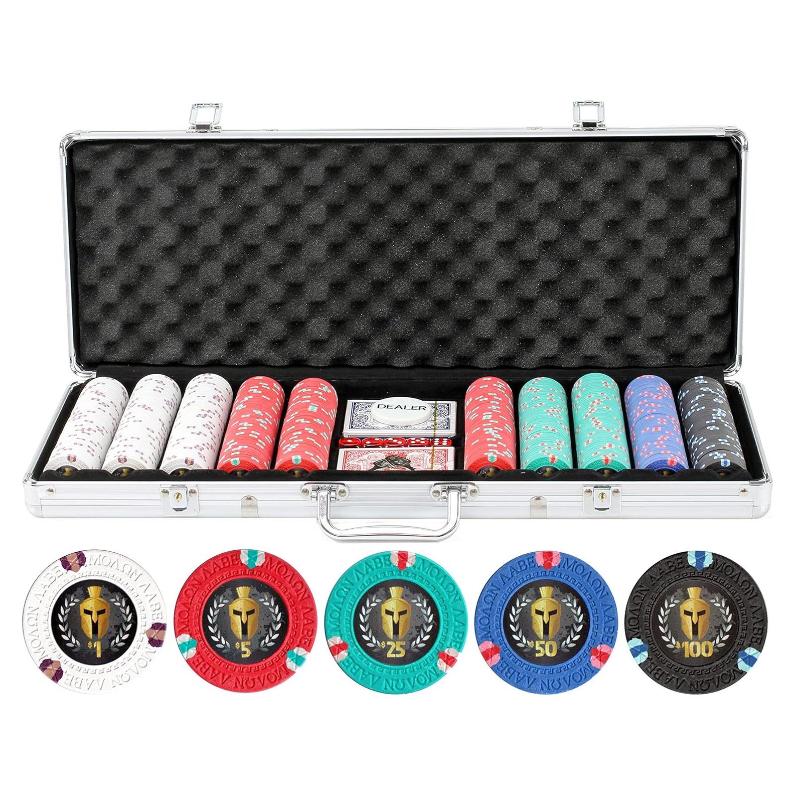 Juego de Fichas de Póker Spartan 500 piezas 13.5g - Diseño Exclusivo