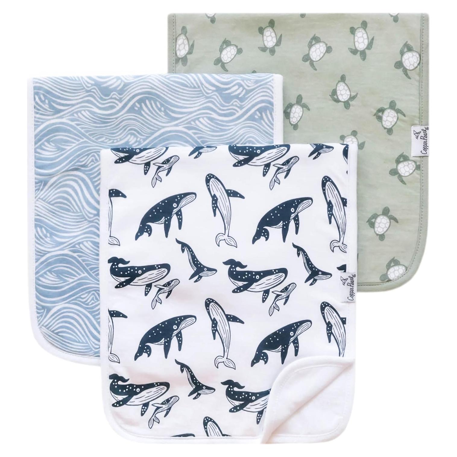 Paños de Eructo Copper Pearl Cove - 3 Paños Grandes 100% Algodón