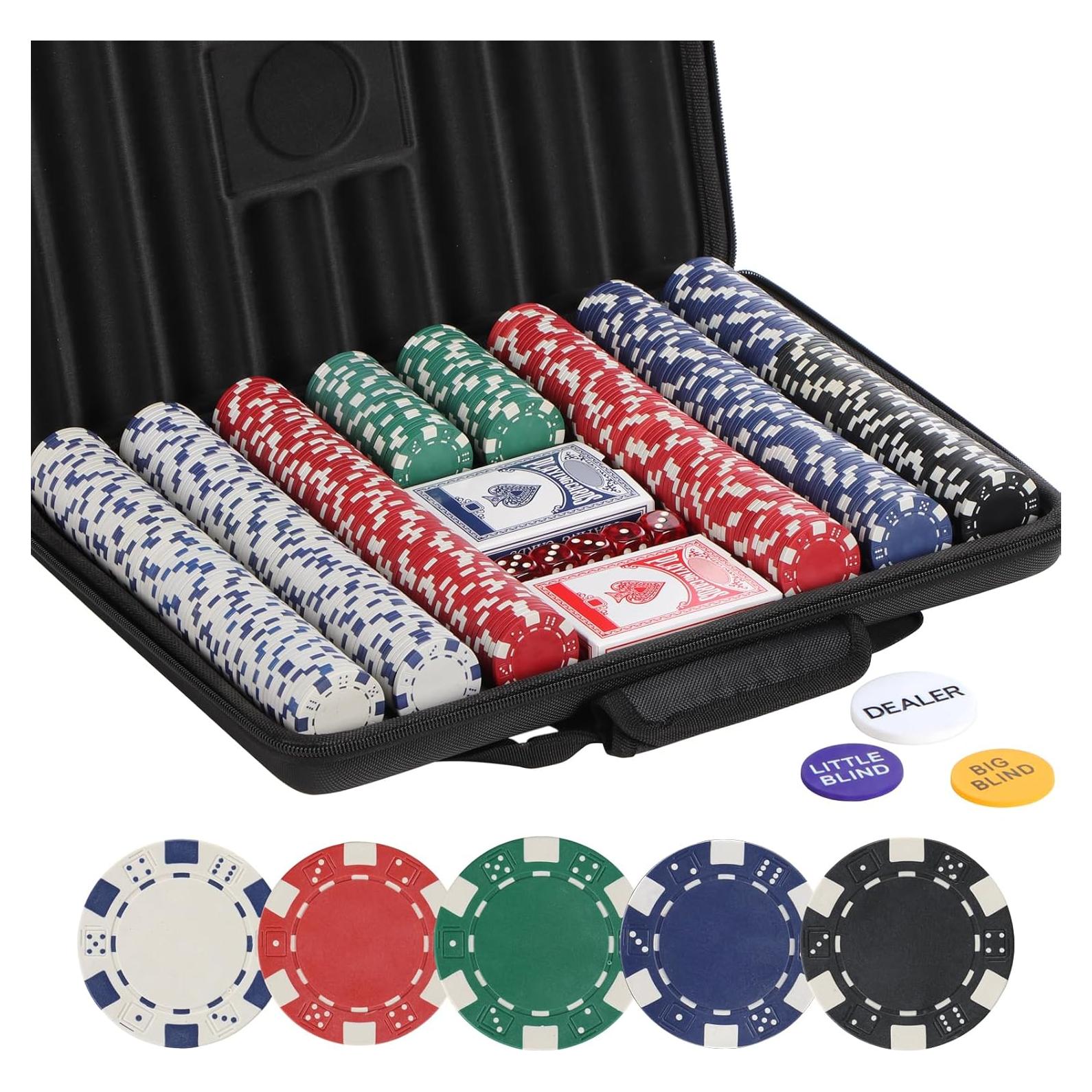 Juego de Fichas de Póker LUOBAO 500 Pcs 39mm con Bolsa