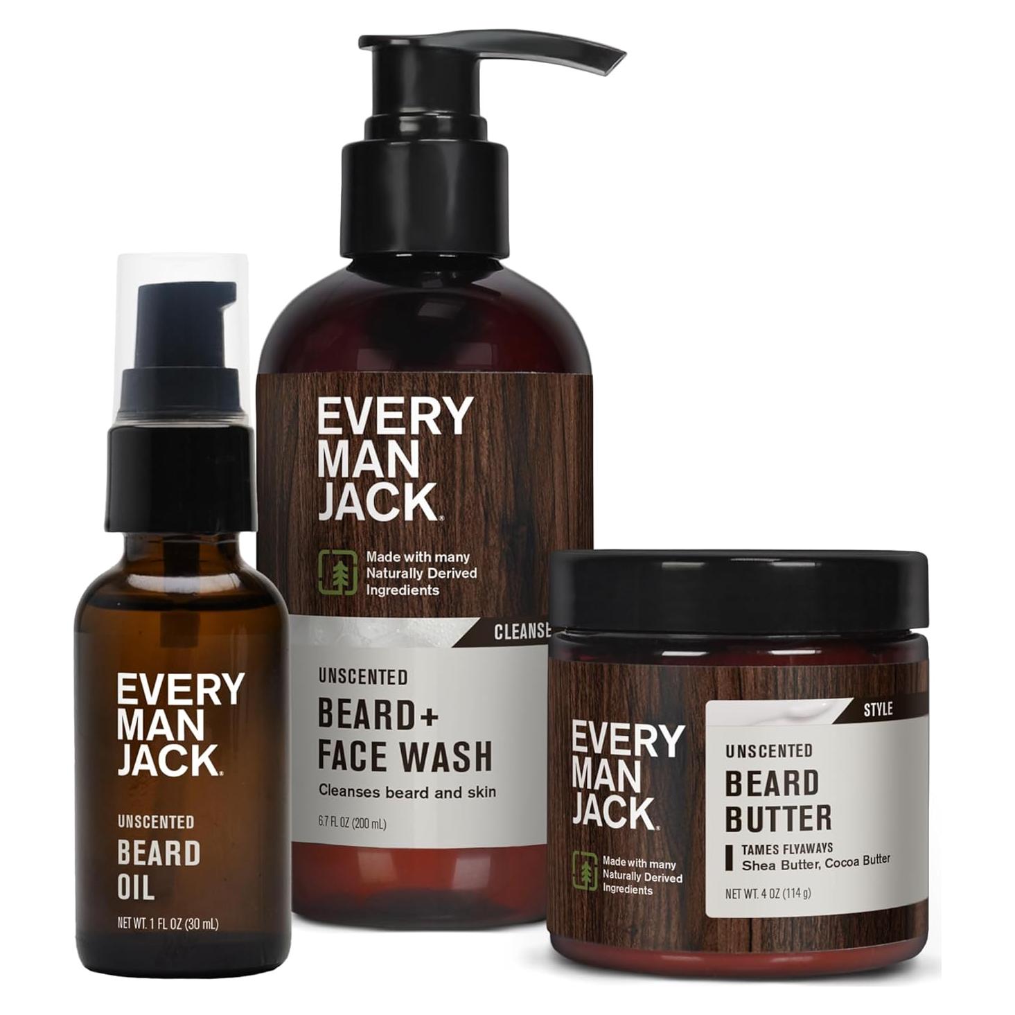 Every Man Jack Paquete de Cuidado de Barba Sin Fragancia