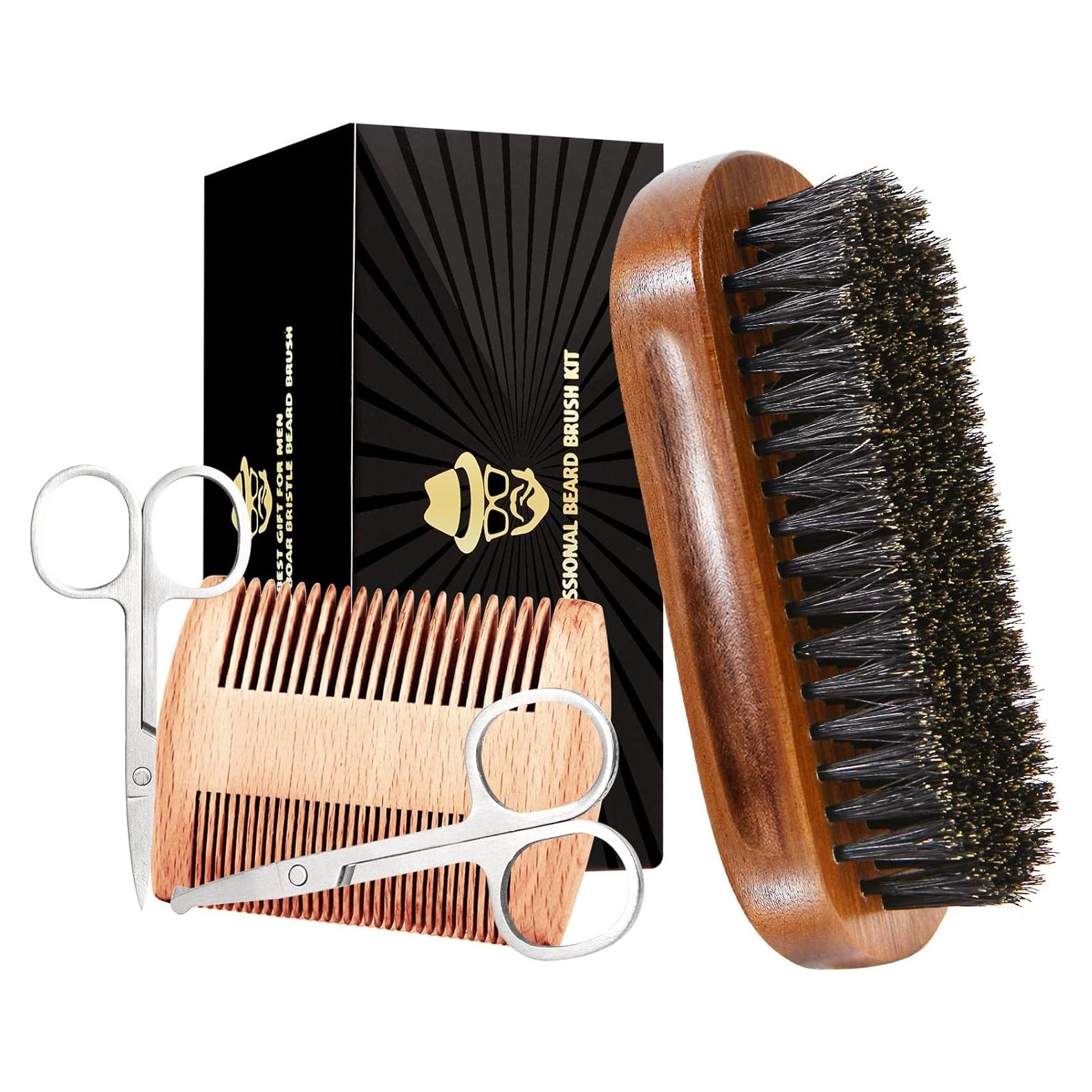 Set de Cuidado de Barba Beauntangly con Cepillo y Peine