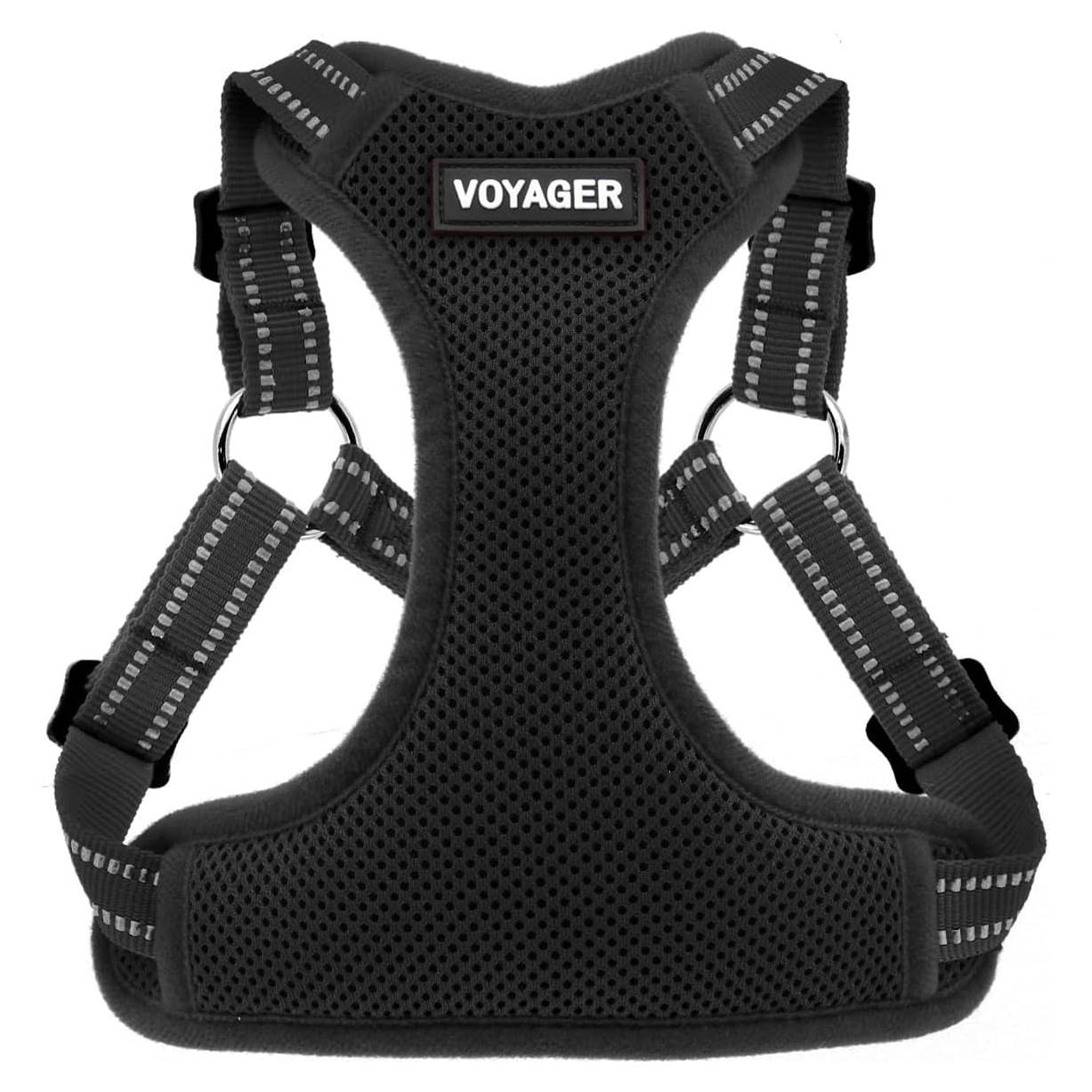 Arnés Ajustable para Perros Voyager Negro XL Transpirable