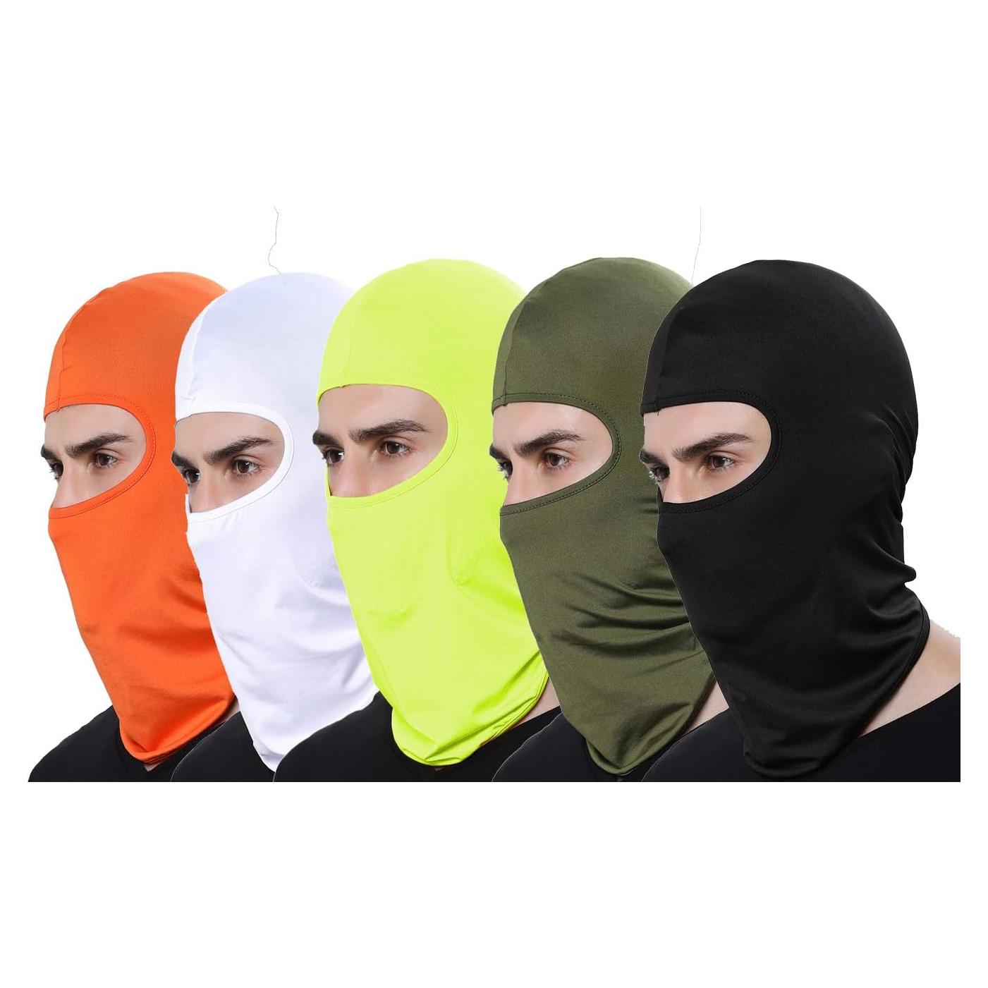 Paquete de 5 Mascarillas Balaclava Hombre Verde y Negro