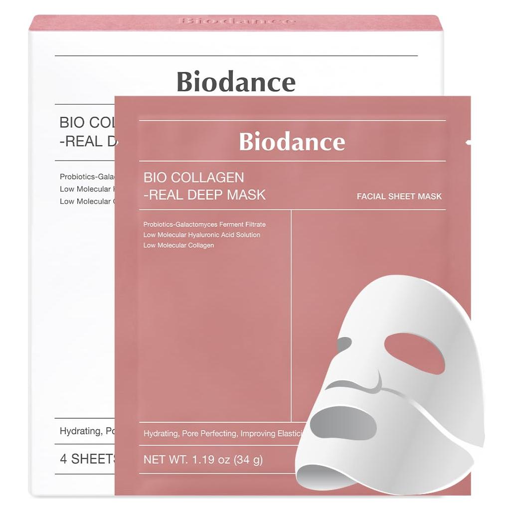 Mascarilla Hidratante Biodance Bio-Collagen 4 Piezas 34g