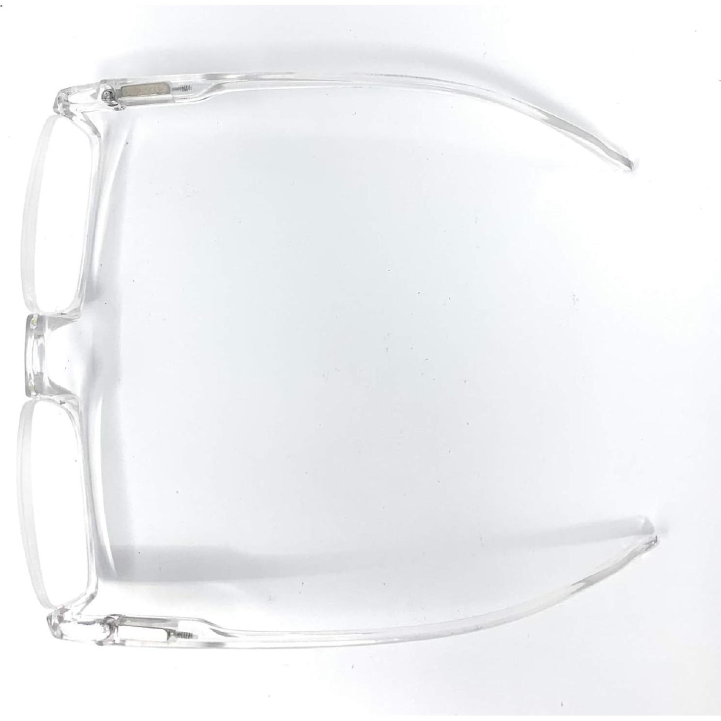 The Parker Rectangle Half Frame Reading Glasses, Unisex Semi Rimless Readers + 3.50 Clear