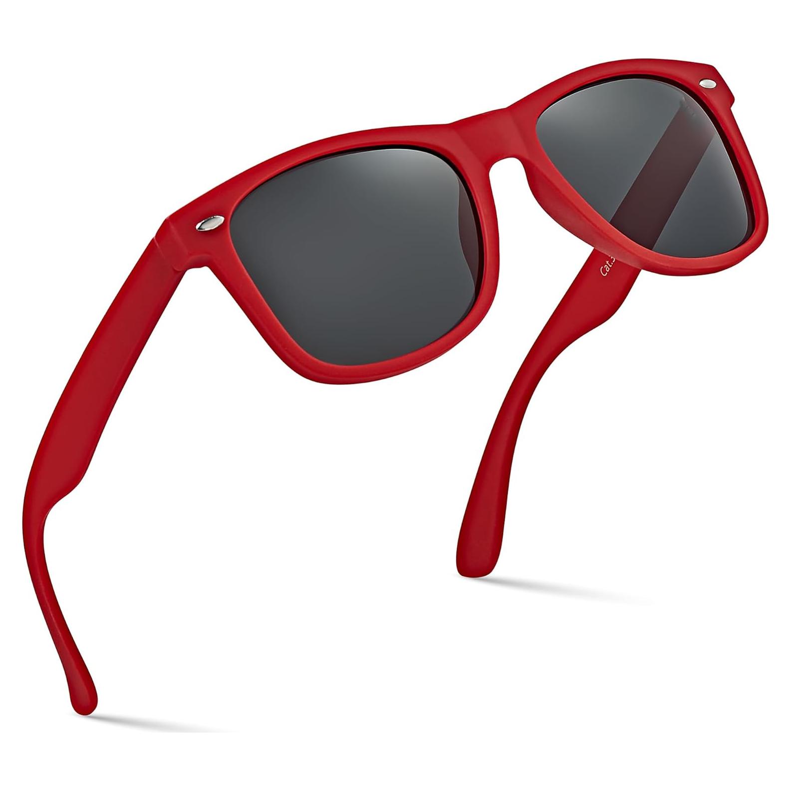 Gafas de sol polarizadas Retro Rewind unisex UV400 - Rojo mate