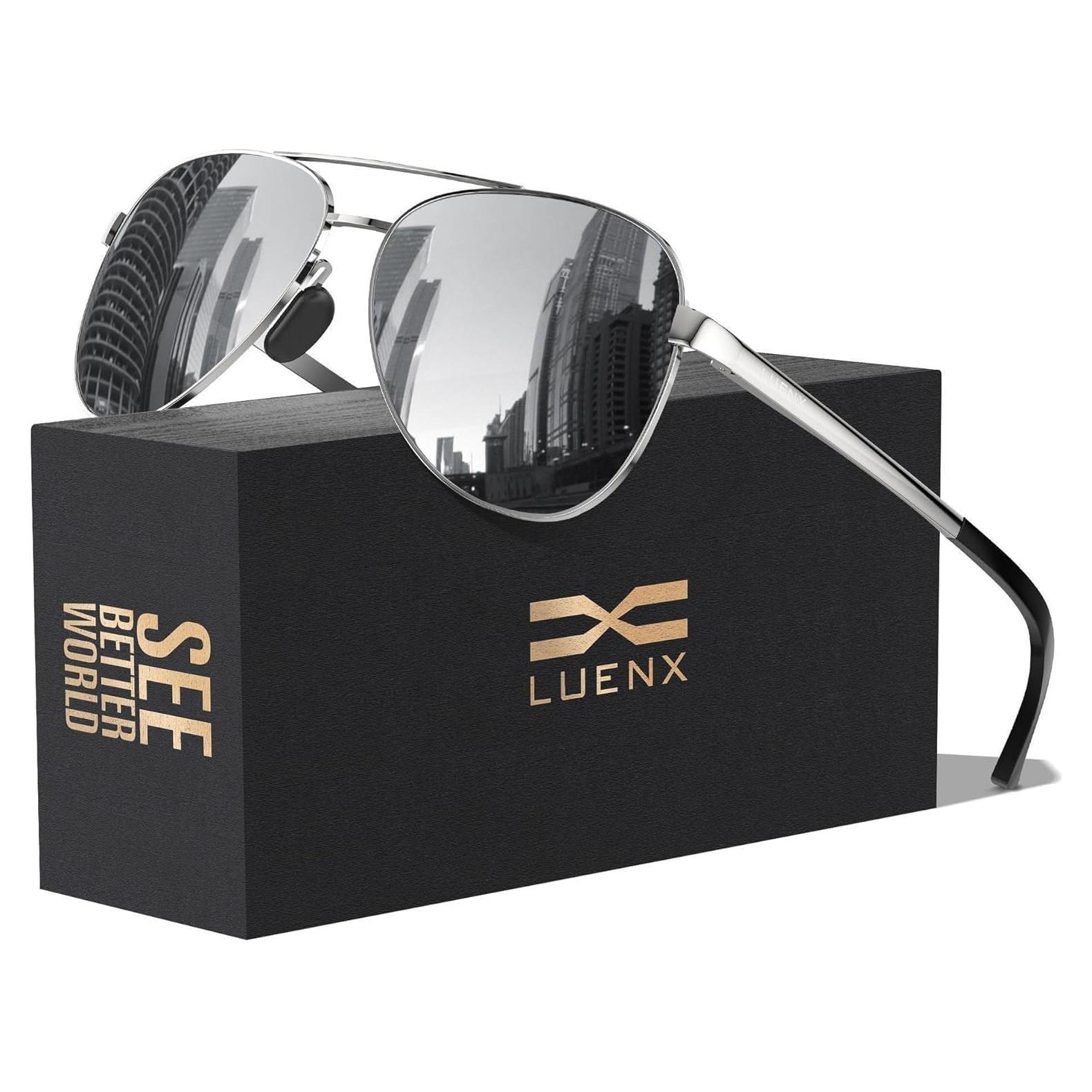 Gafas de sol LUENX Aviador Polarizadas UV400 Plata