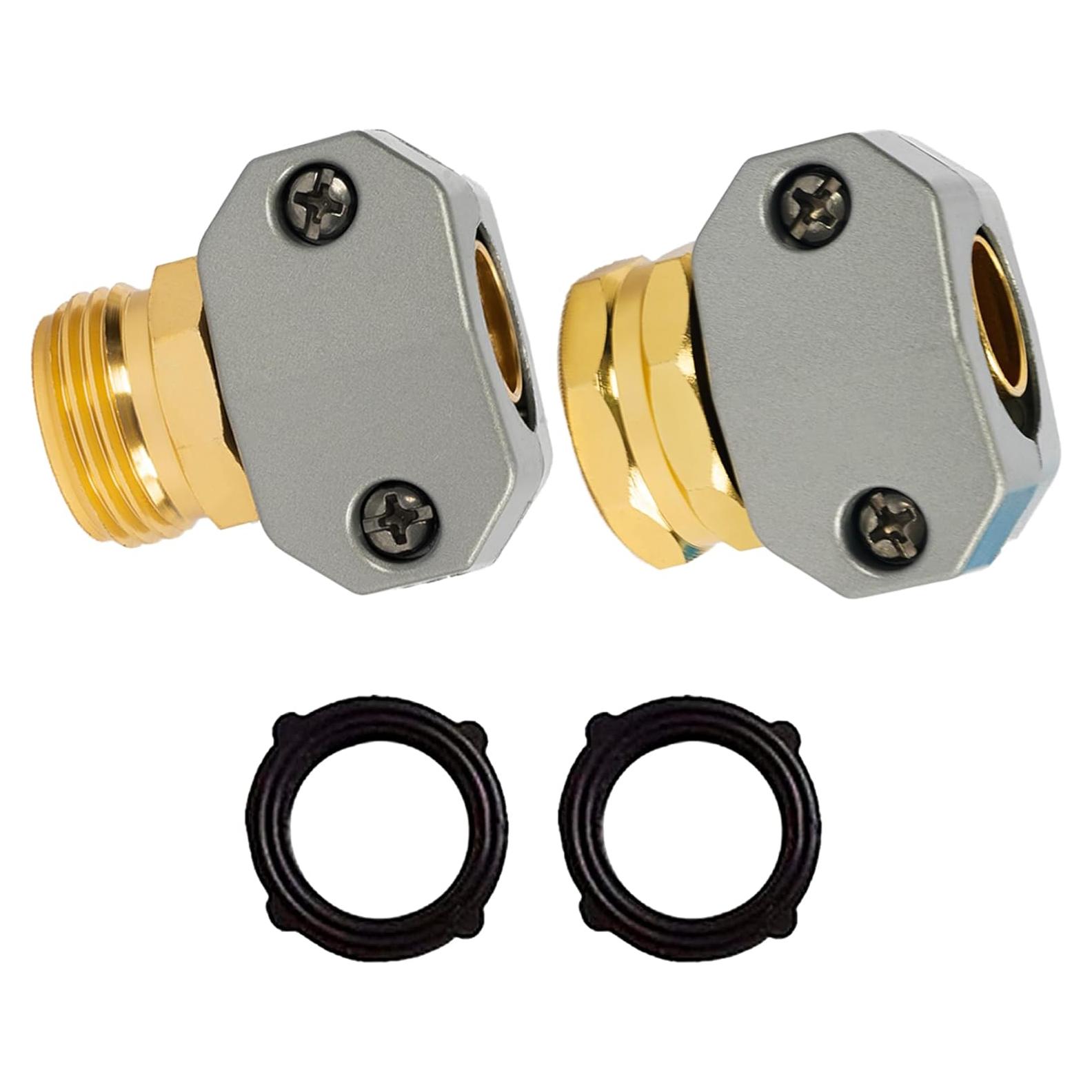 Kit de Reparación de Manguera de Jardín Hourleey - Aluminio, 6 Piezas