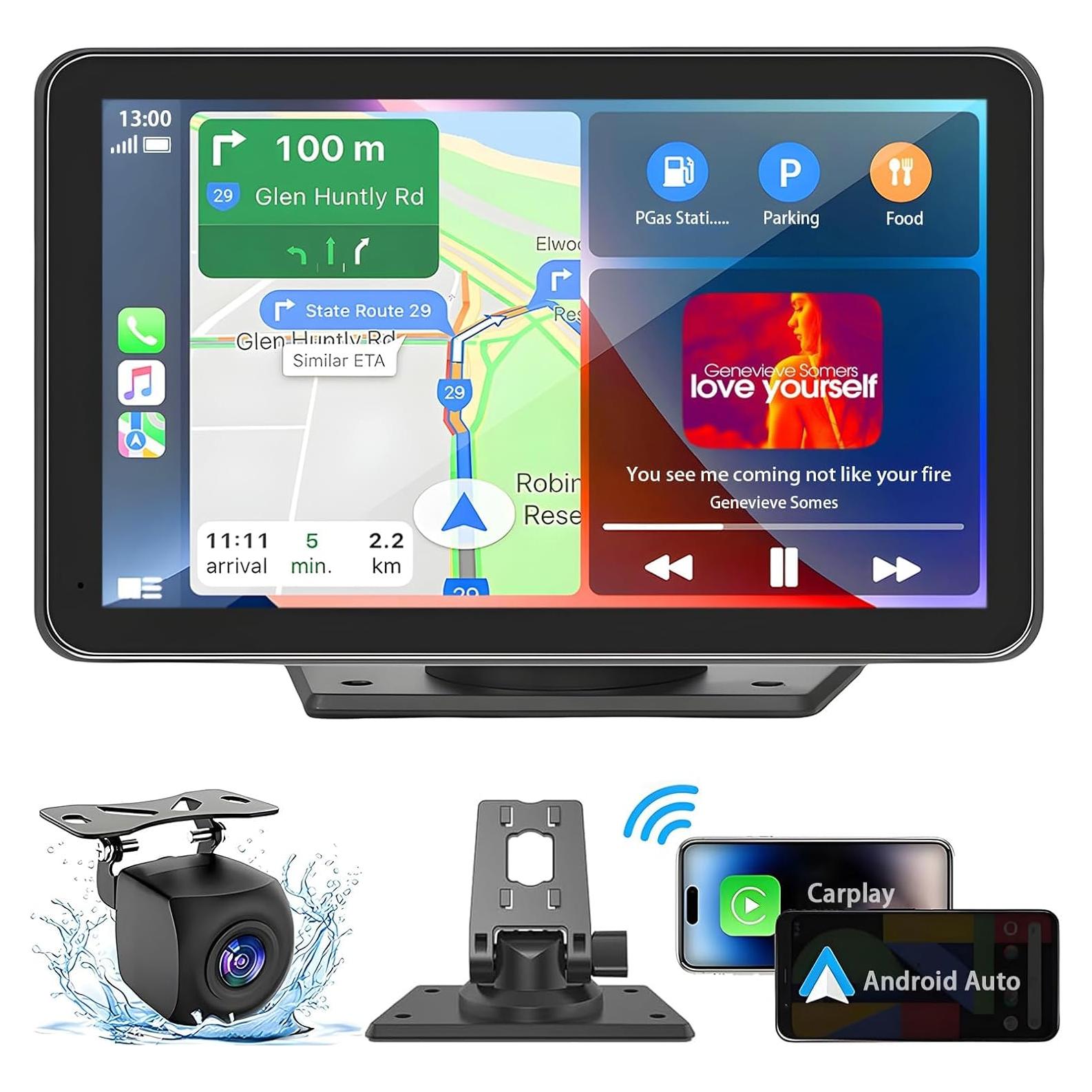 Pantalla CarPlay Portátil LANGDA 7" HD Inalámbrica GPS Bluetooth