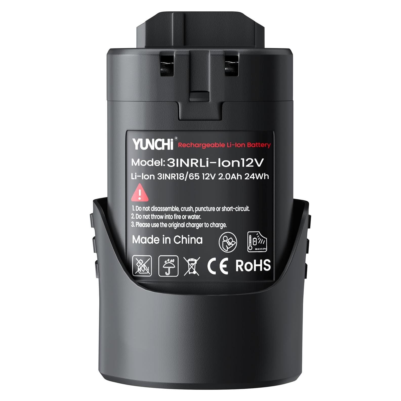 Batería de Reemplazo YUNCHI 12V 2000mAh para Bosch