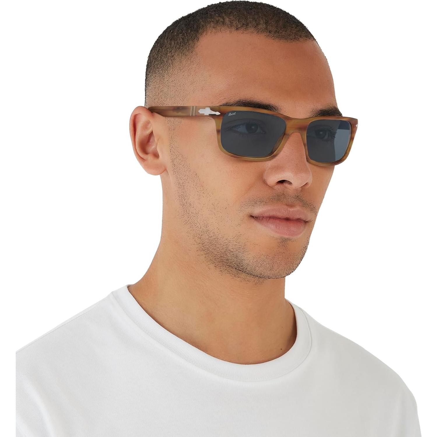 Gafas de sol Persol PO3048S Marrón Rayas Azul Claro