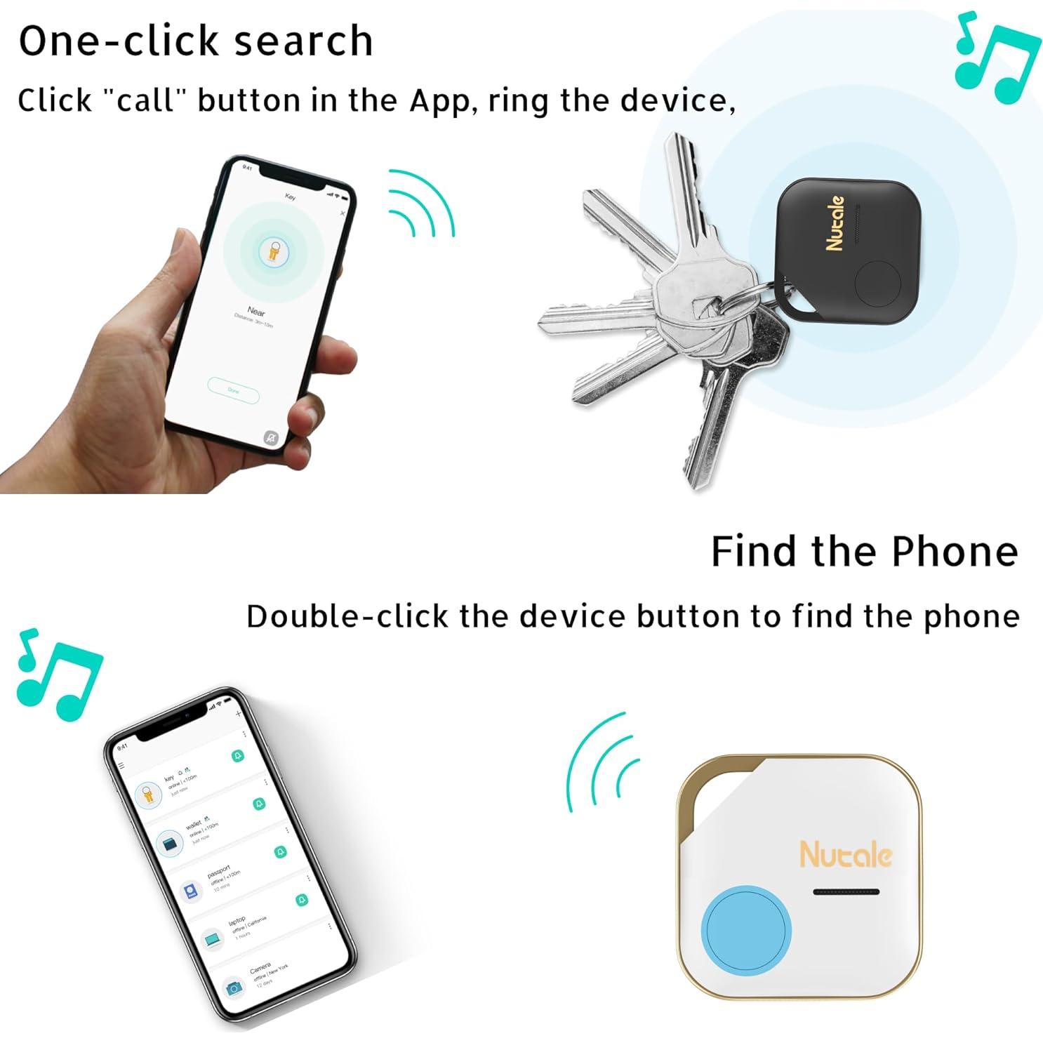 Localizador Bluetooth Nutale F7XT - 4 Etiquetas Anti-Pérdida
