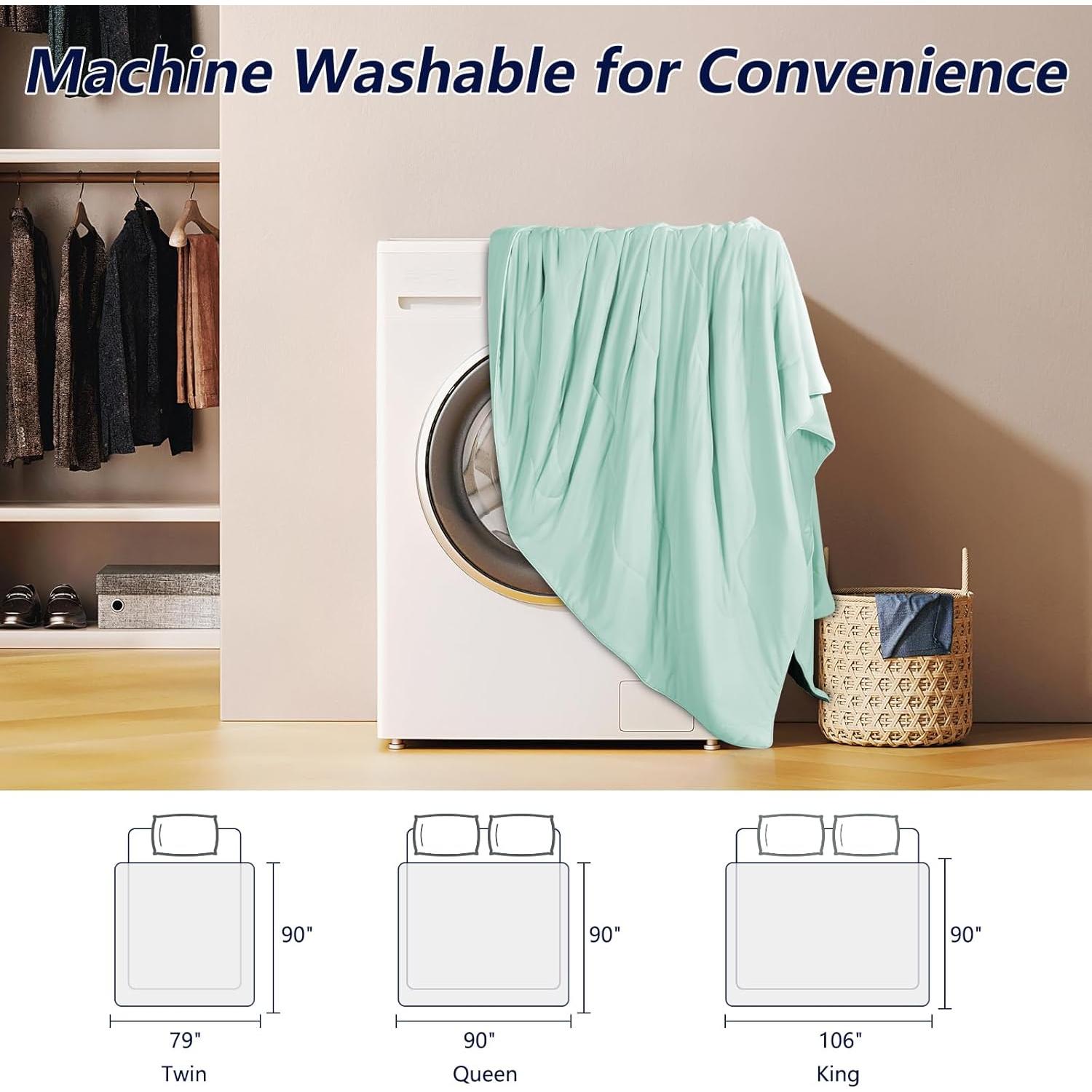 Edredón Refrigerante Jiaao Queen 228.6x228.6cm Verde