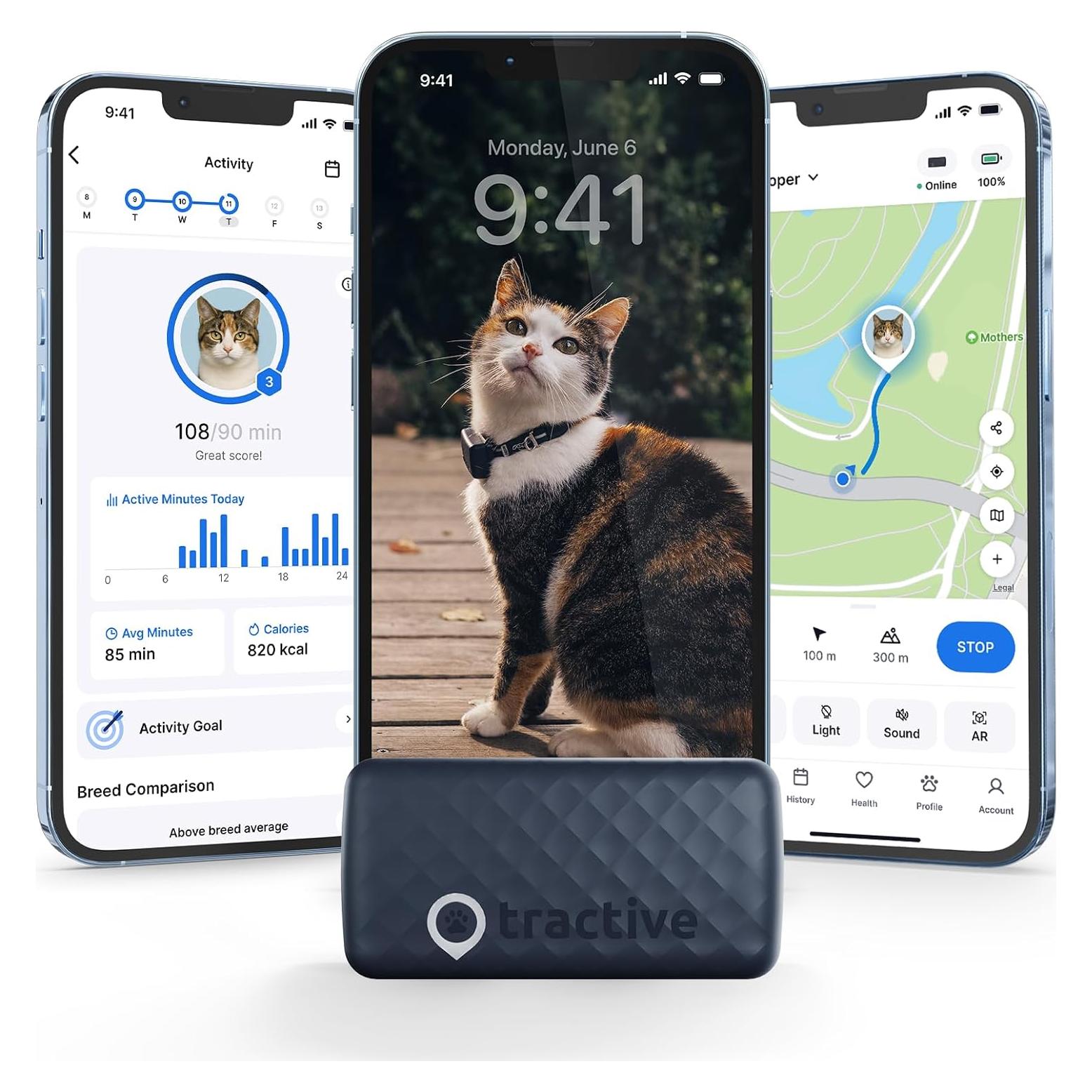 Rastreador GPS Tractive para Gatos de 2.95 kg+ | Azul