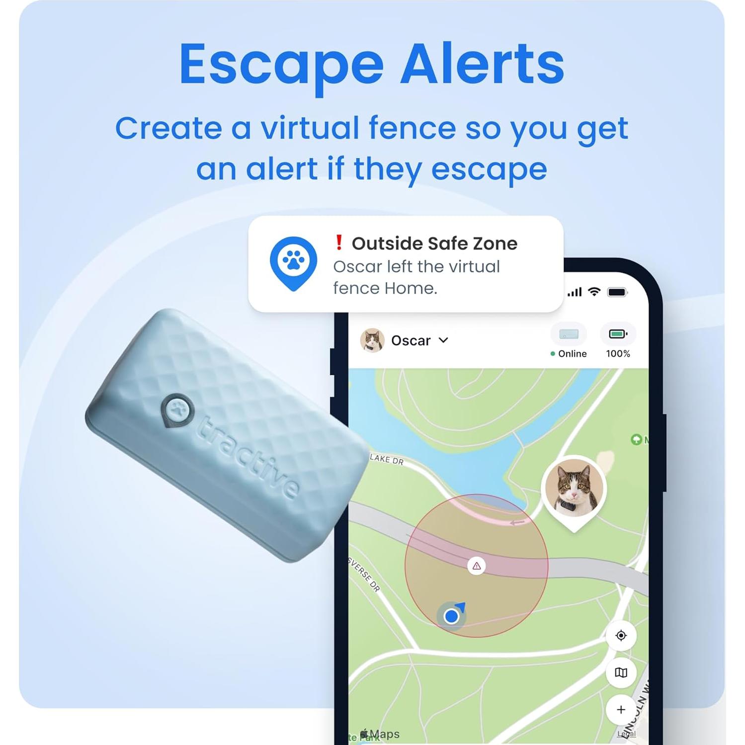 Rastreador GPS Tractive para Gatos de 2.95 kg+ | Azul
