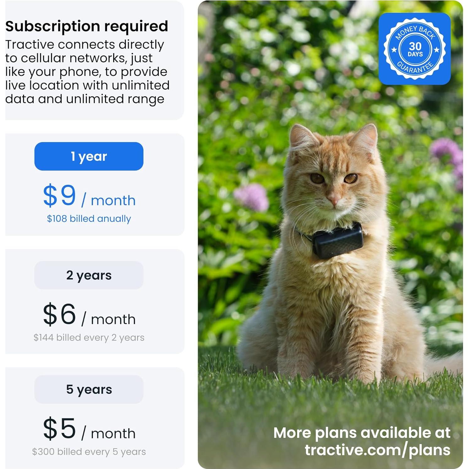 Rastreador GPS Tractive para Gatos de 2.95 kg+ | Azul