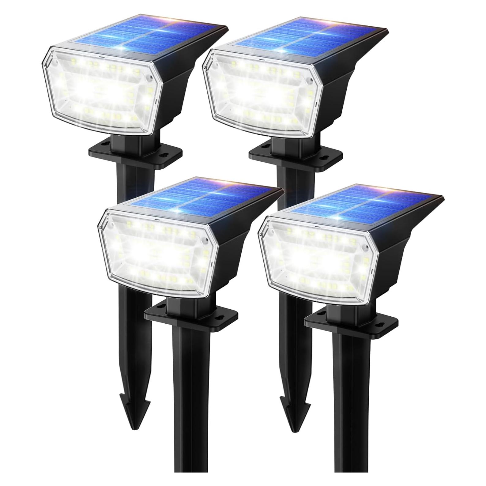 Luces Solares LED TECKNET 4 Pzs 59 LEDs IP65 Jardín