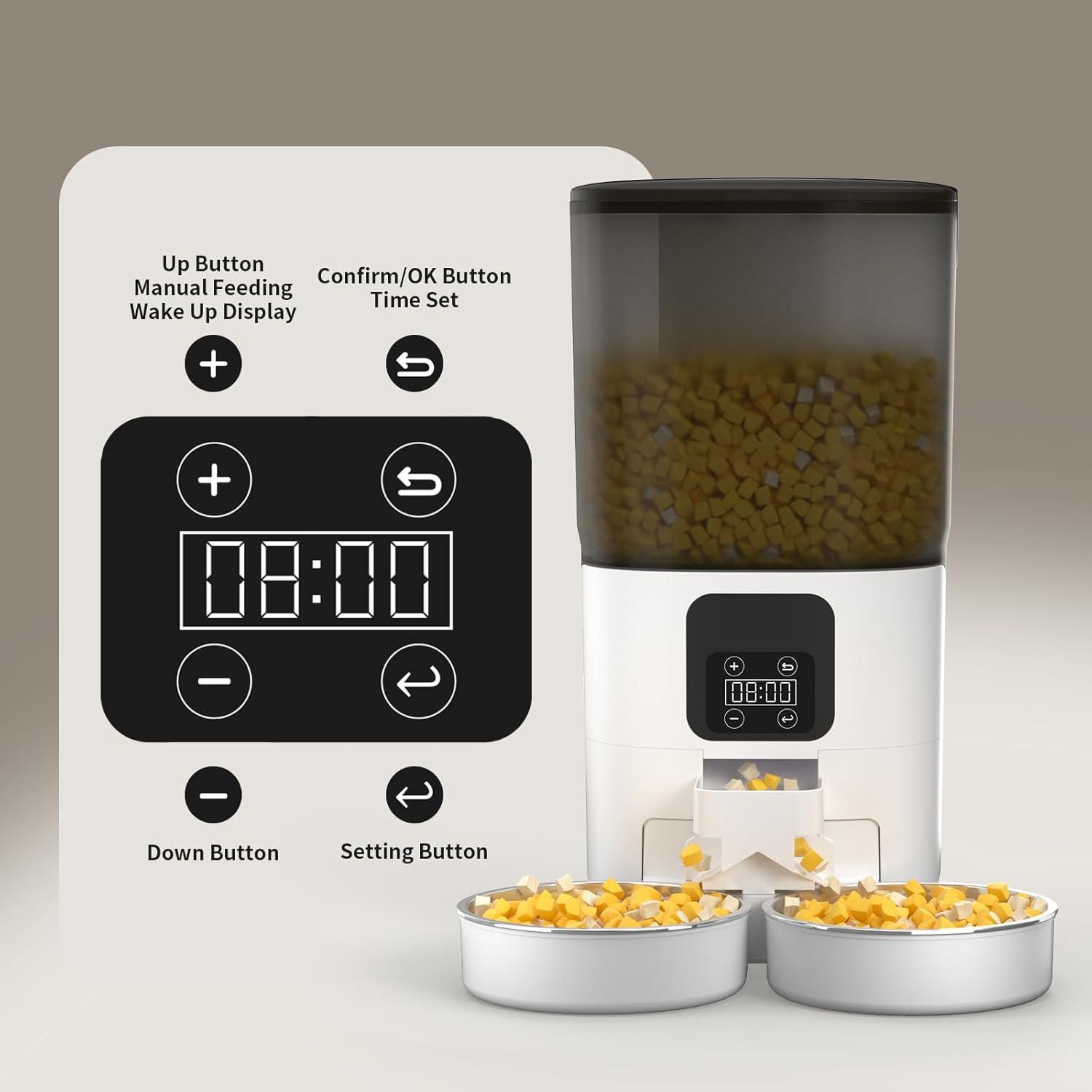 Dispensador Automático de Comida PAPIFEED 7L para 2 Gatos