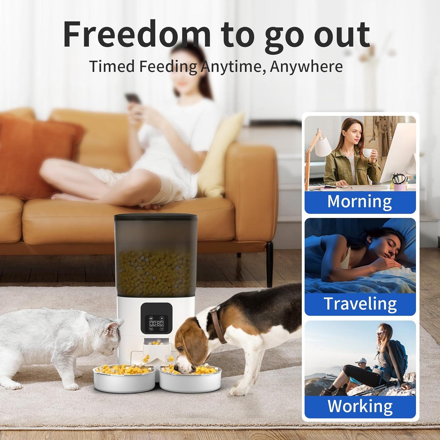 Dispensador Automático de Comida PAPIFEED 7L para 2 Gatos