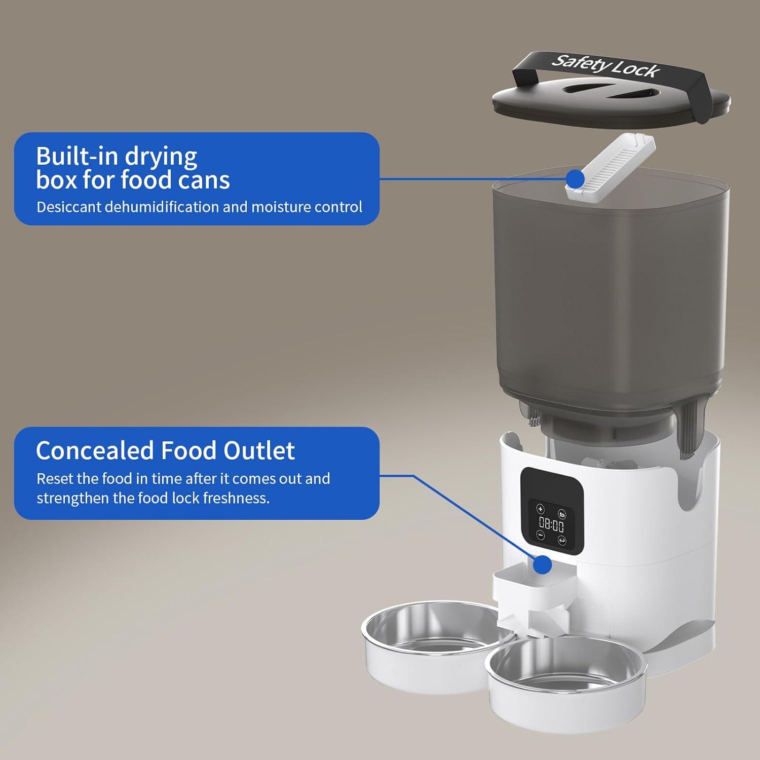 Dispensador Automático de Comida PAPIFEED 7L para 2 Gatos